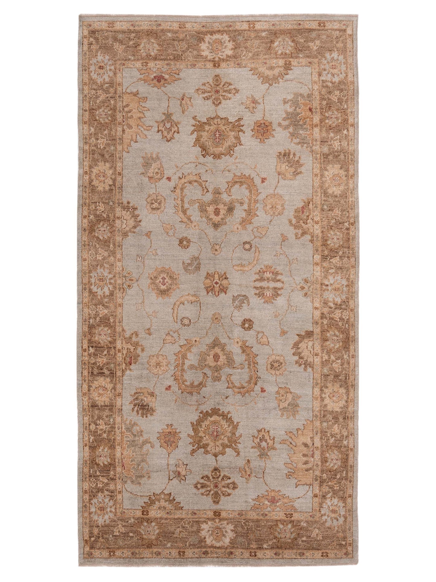 Authentic Angora Oushak Leyla Ice Blue Traditional Hand Knotted Rug