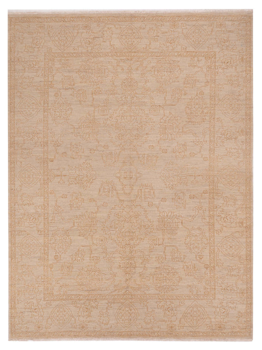 Pasha Ceyhan Jade Beige Transitional Hand Knotted Rug