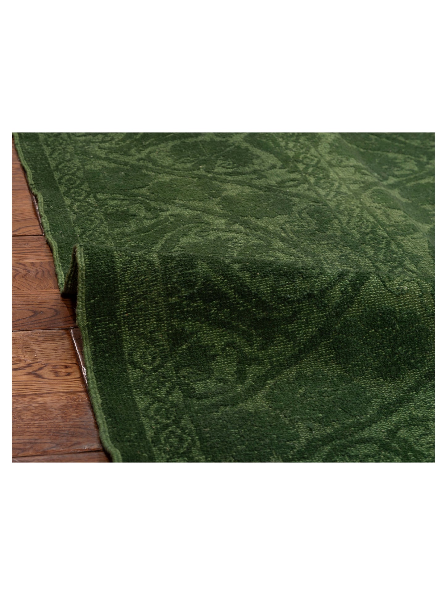 Pasha Color Bouquet 112308 Green Green Transitional Hand Knotted Rug