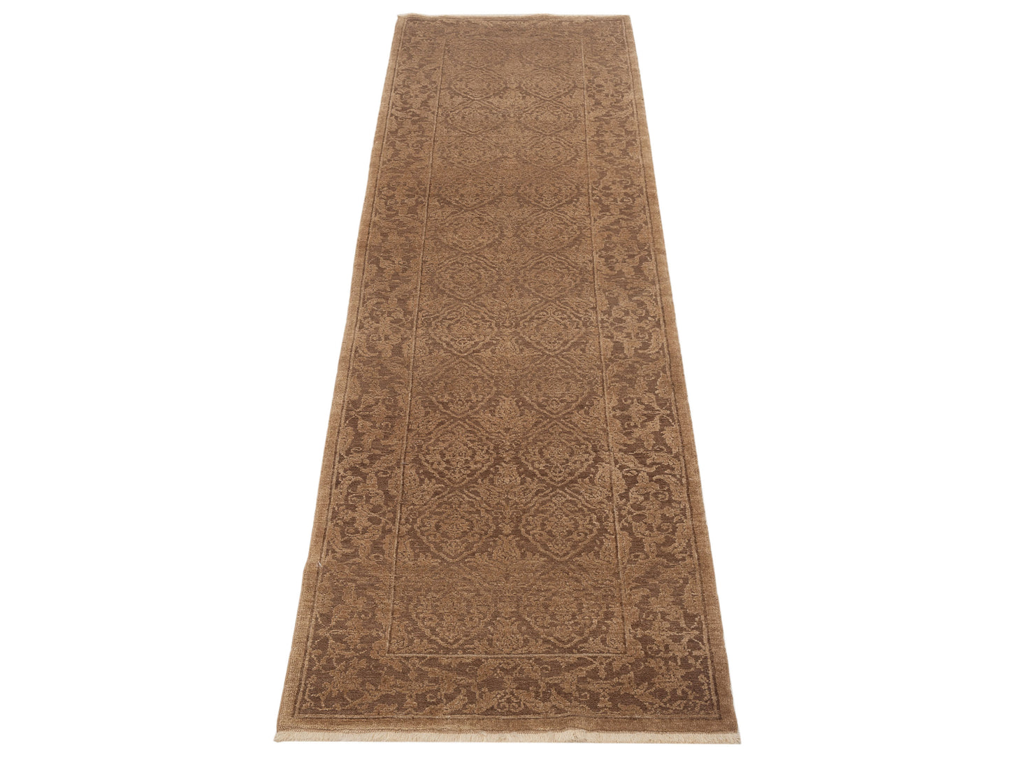 Pasha Defne Tulip Dark Brown Brown Transitional Hand Knotted Rug