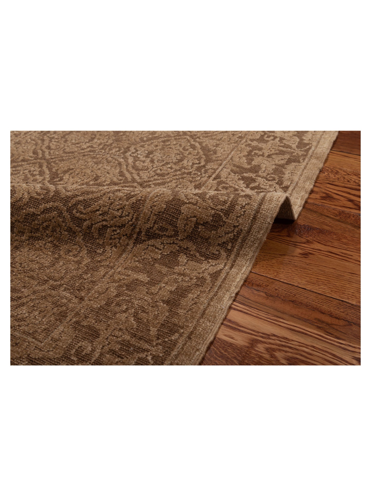 Pasha Defne Tulip Dark Brown Brown Transitional Hand Knotted Rug