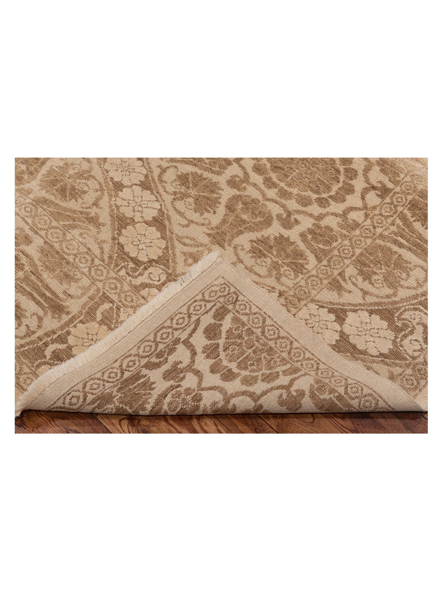 Pasha Defne Lotus Cream Light Brown Transitional Hand Knotted Rug