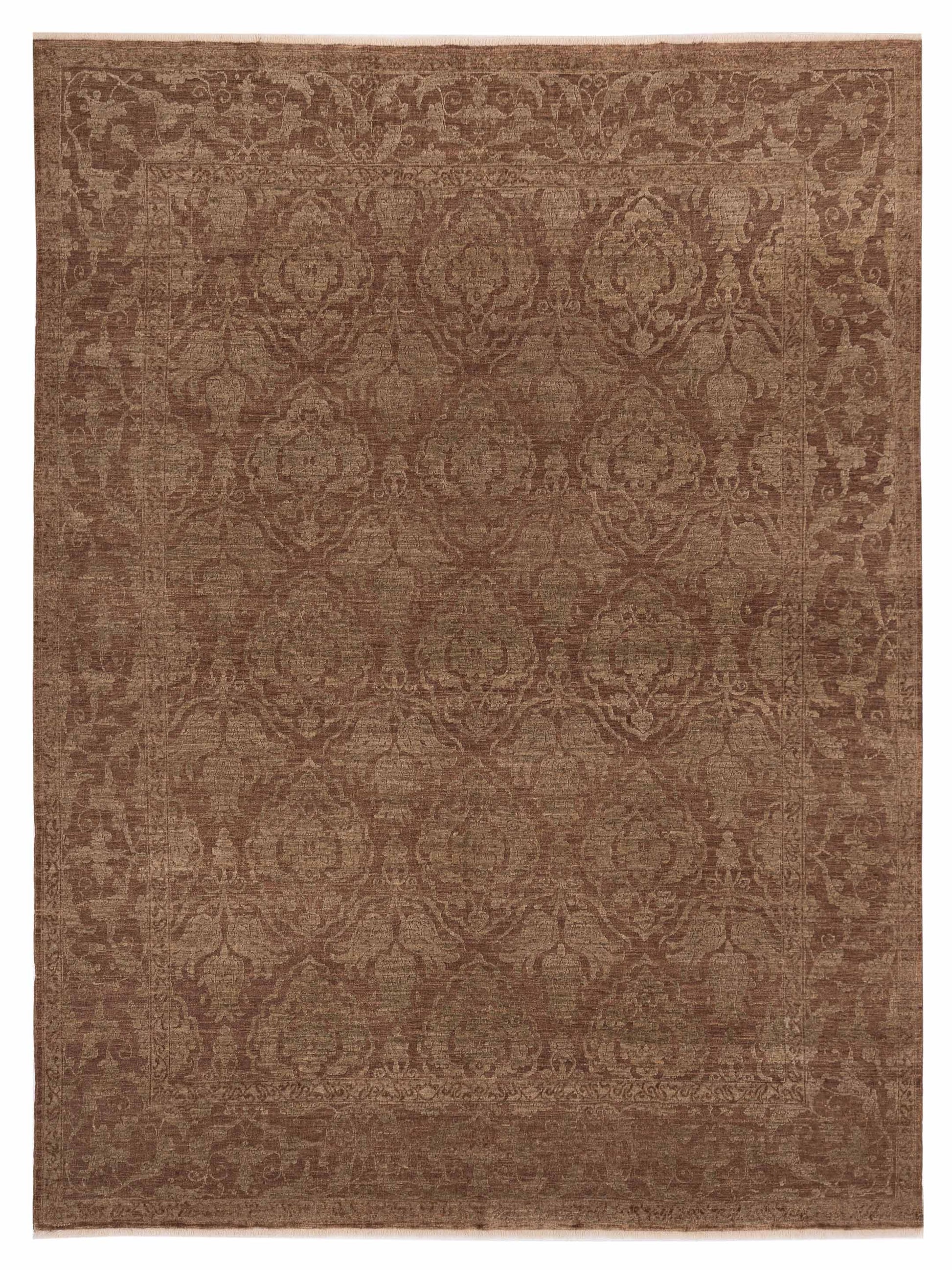 Pasha Defne Tulip Dark Brown Transitional Hand Knotted Rug