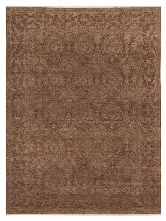 Pasha Defne Tulip Dark Brown Transitional Hand Knotted Rug