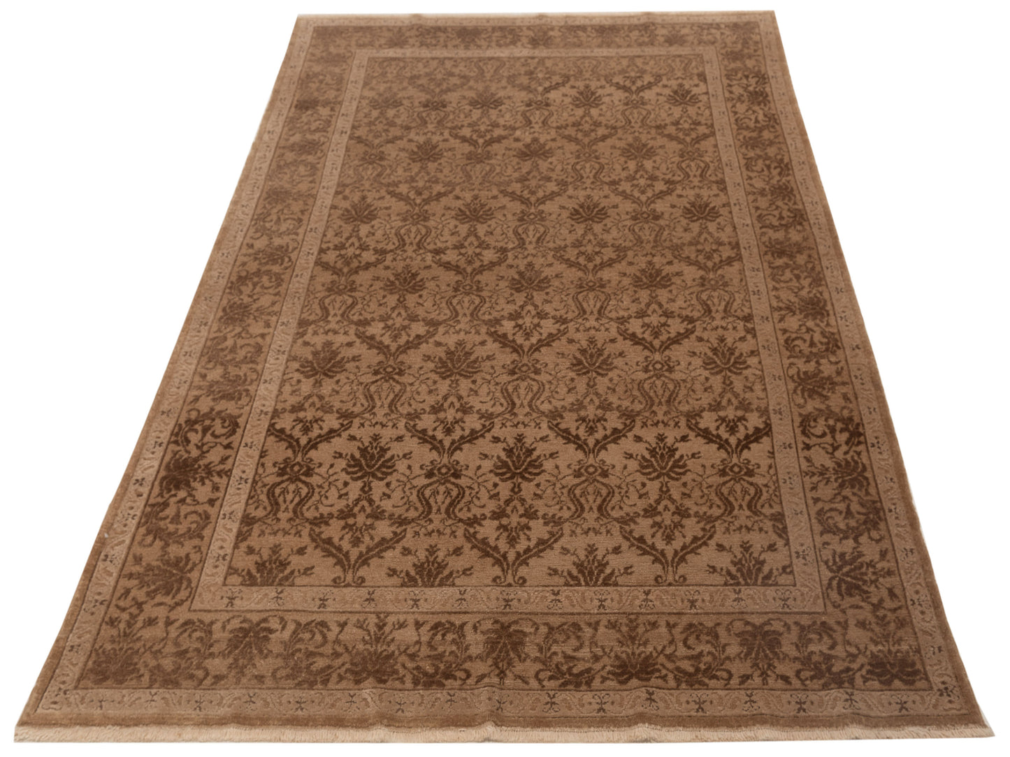 Pasha Defne Begonia Light Brown Brown Transitional Hand Knotted Rug