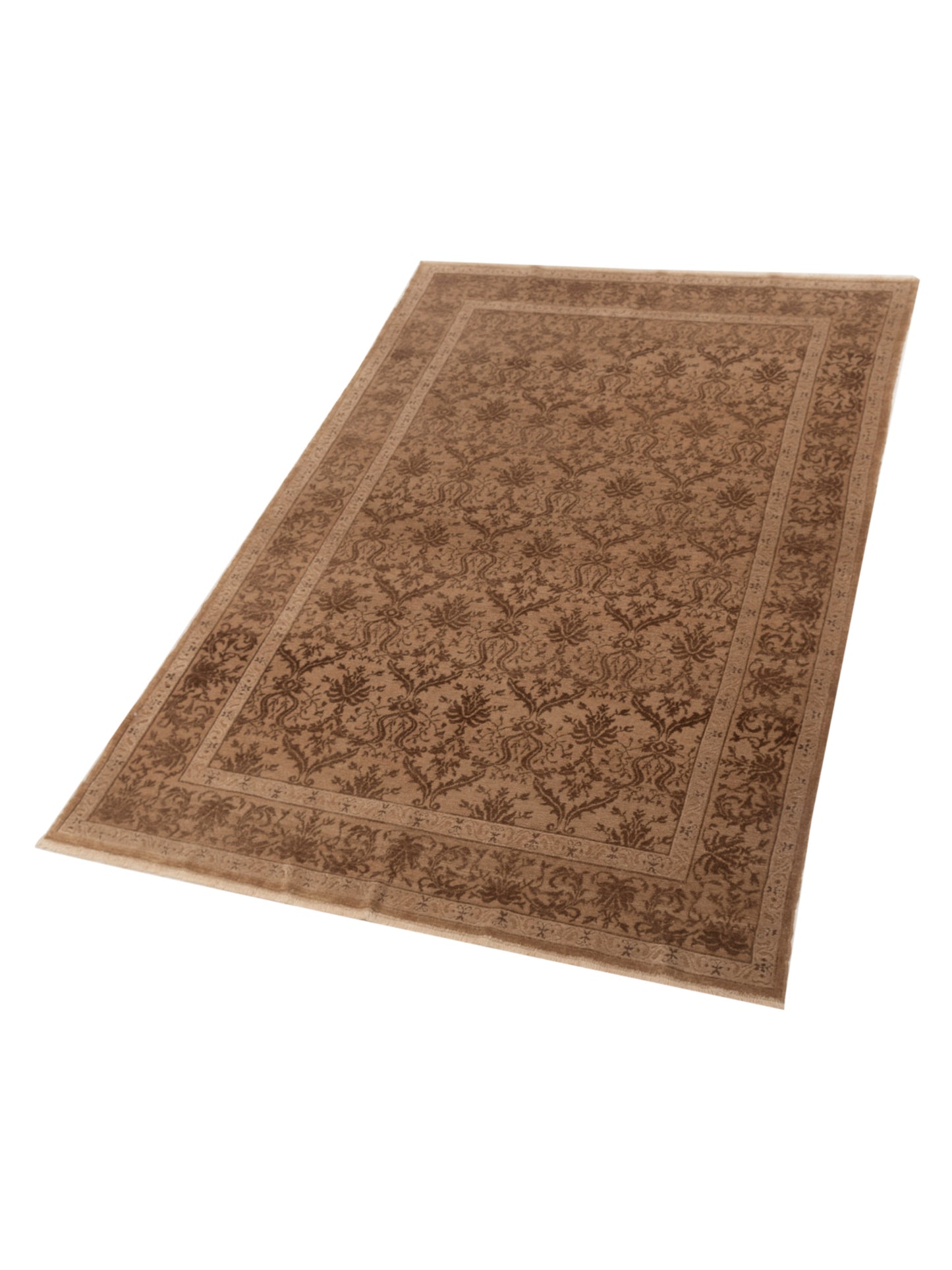 Pasha Defne Begonia Light Brown Brown Transitional Hand Knotted Rug