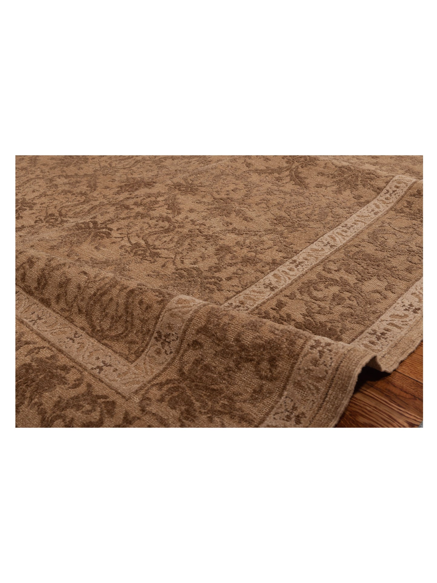 Pasha Defne Begonia Light Brown Brown Transitional Hand Knotted Rug