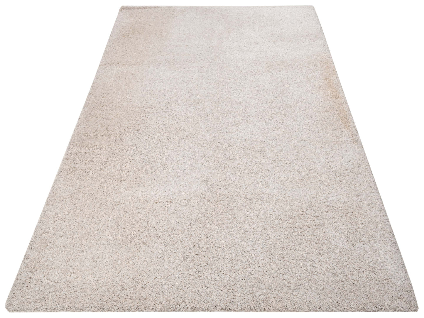 Bergamo Shaggy 112987 Ivory Ivory Contemporary Machine Made Rug