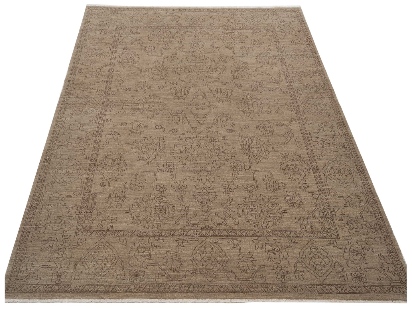 Pasha Ceyhan Jade Silver Silver Transitional Hand Knotted Rug