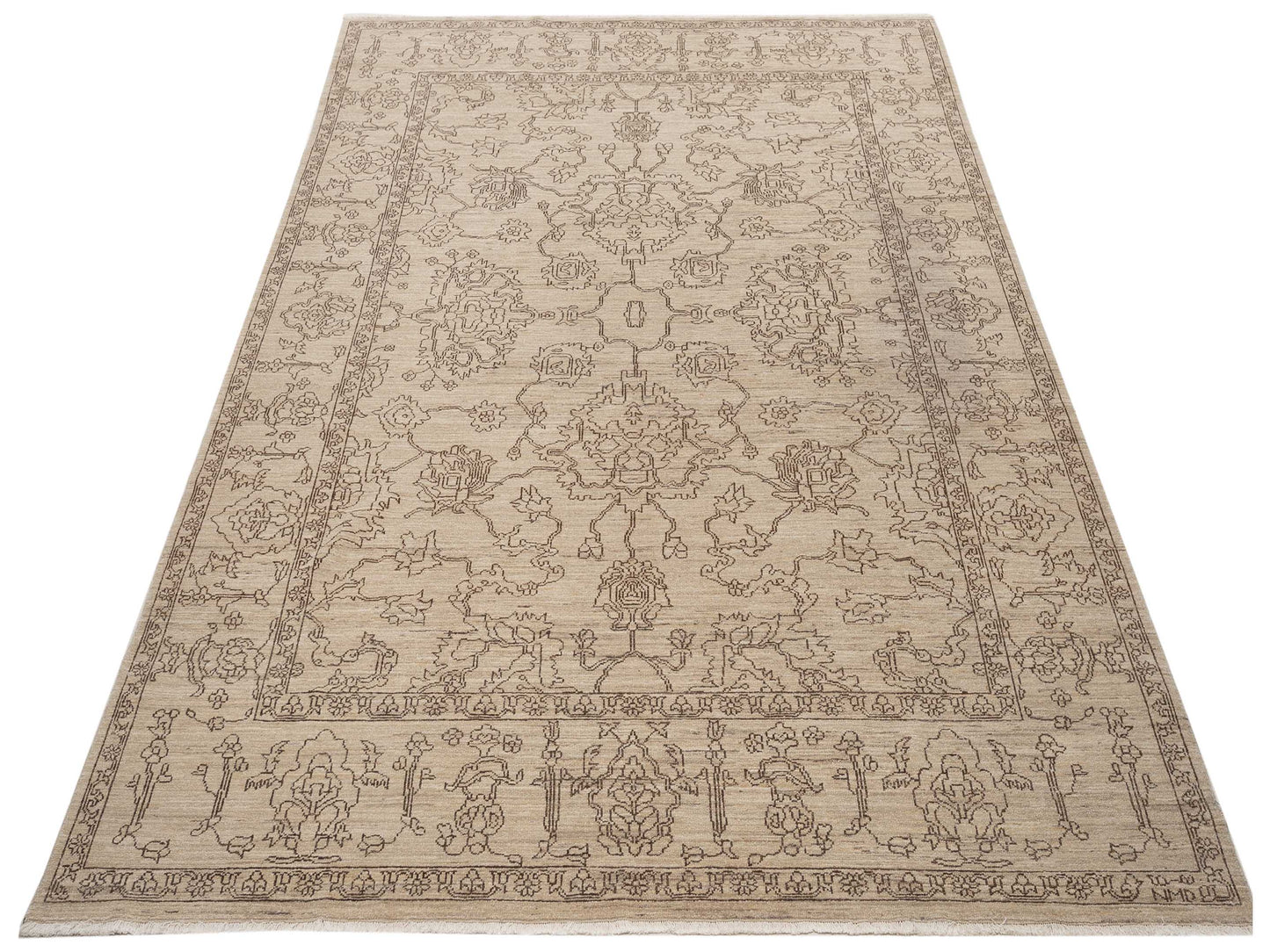 Pasha Ceyhan Opal Beige Brown Transitional Hand Knotted Rug