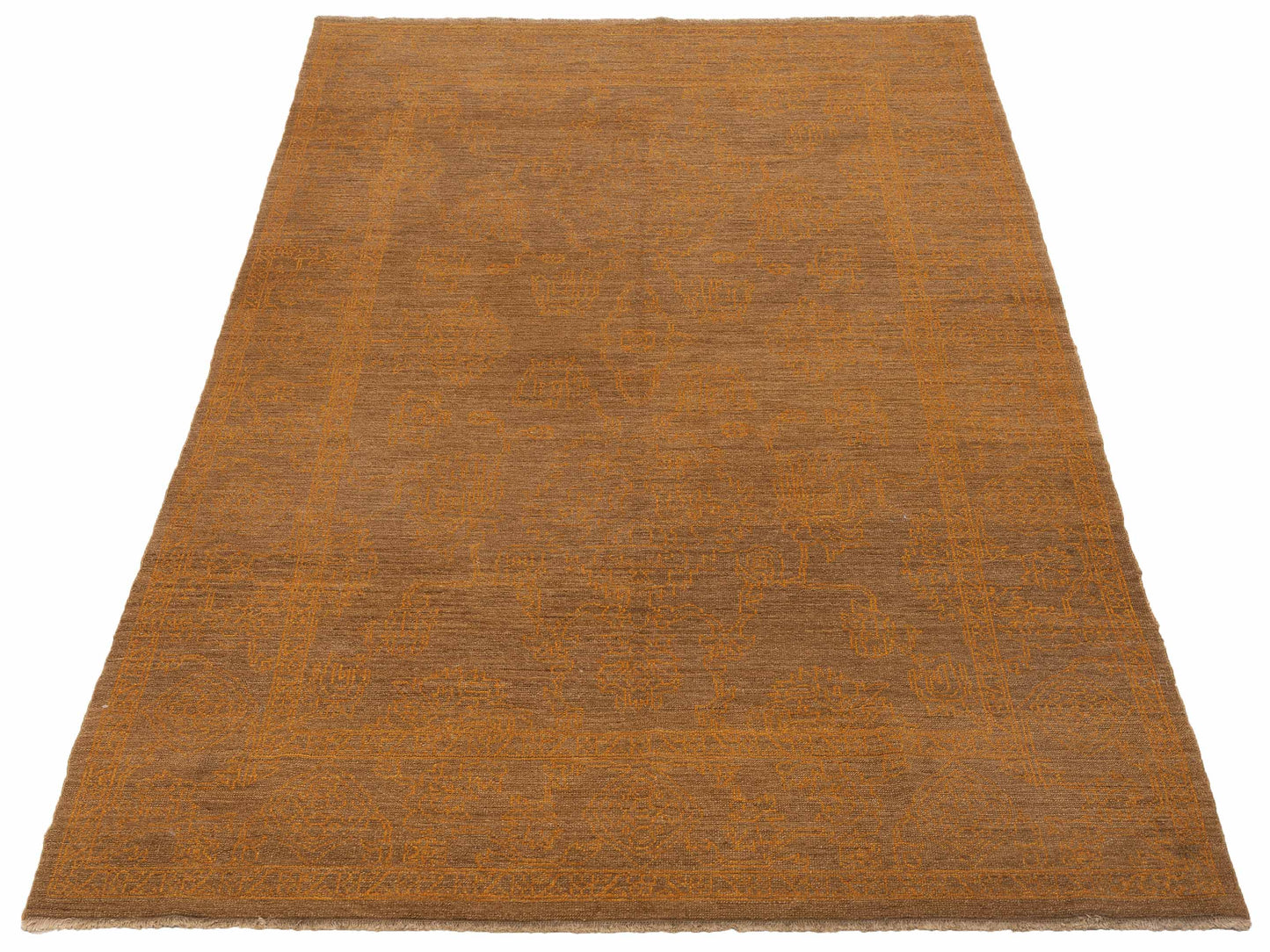 Pasha Ceyhan Jade Brown Gold Transitional Hand Knotted Rug