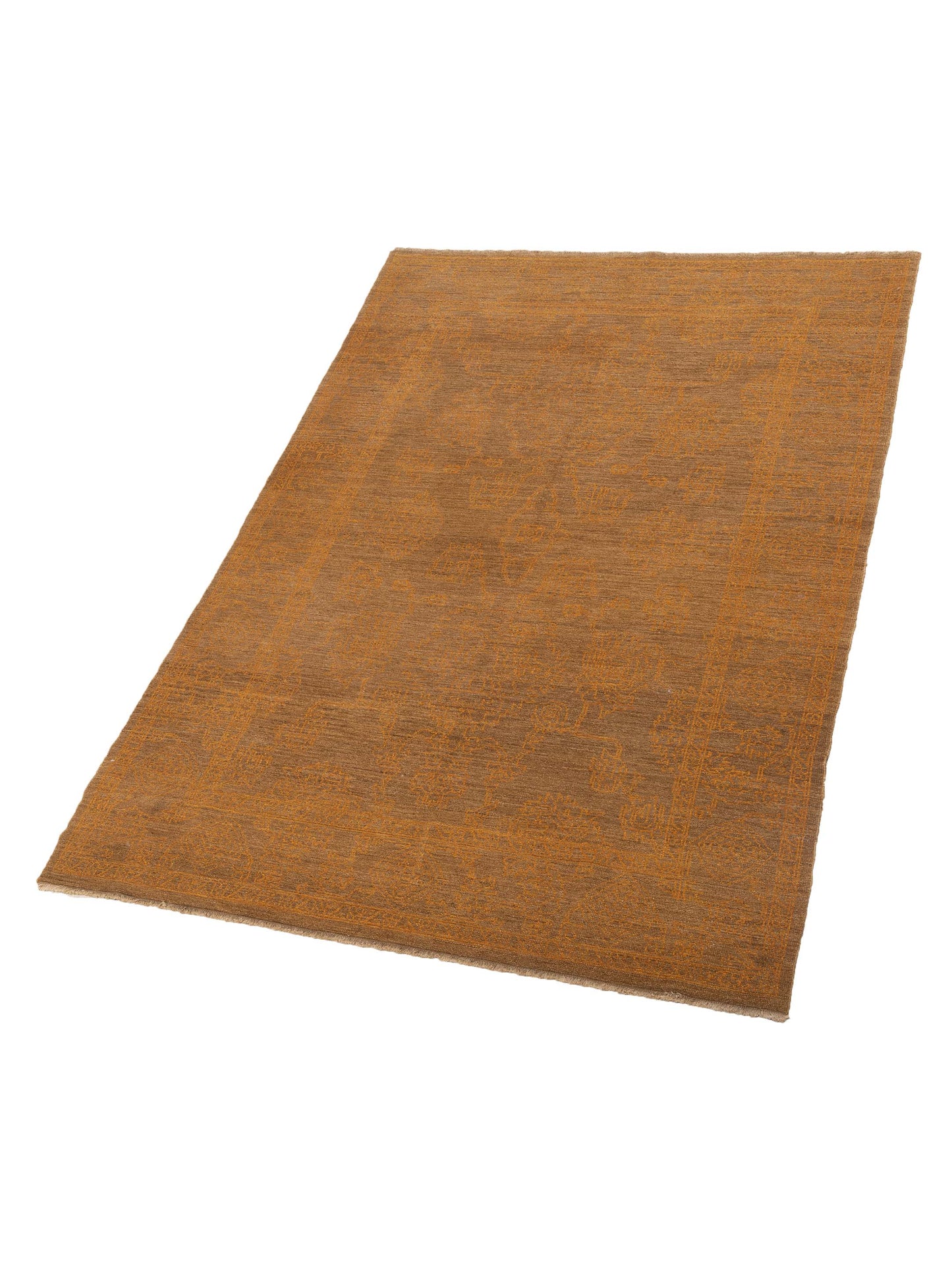 Pasha Ceyhan Jade Brown Gold Transitional Hand Knotted Rug