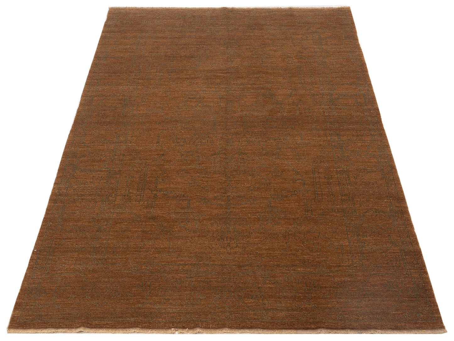 Pasha Ceyhan Agate Brown Green Transitional Hand Knotted Rug