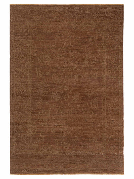 Pasha Ceyhan Jade Brown Transitional Hand Knotted Rug