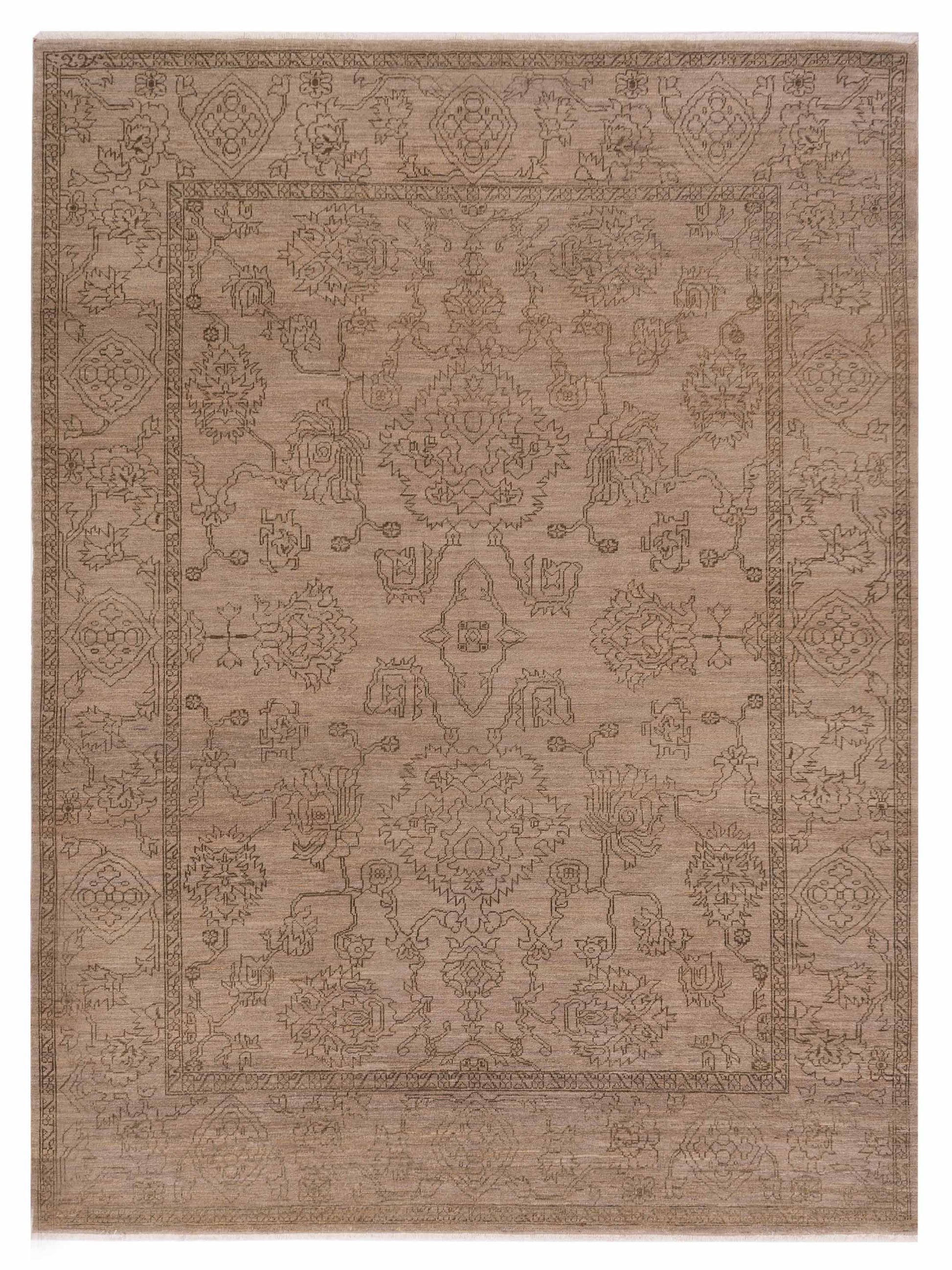 Pasha Ceyhan Jade Beige Transitional Hand Knotted Rug