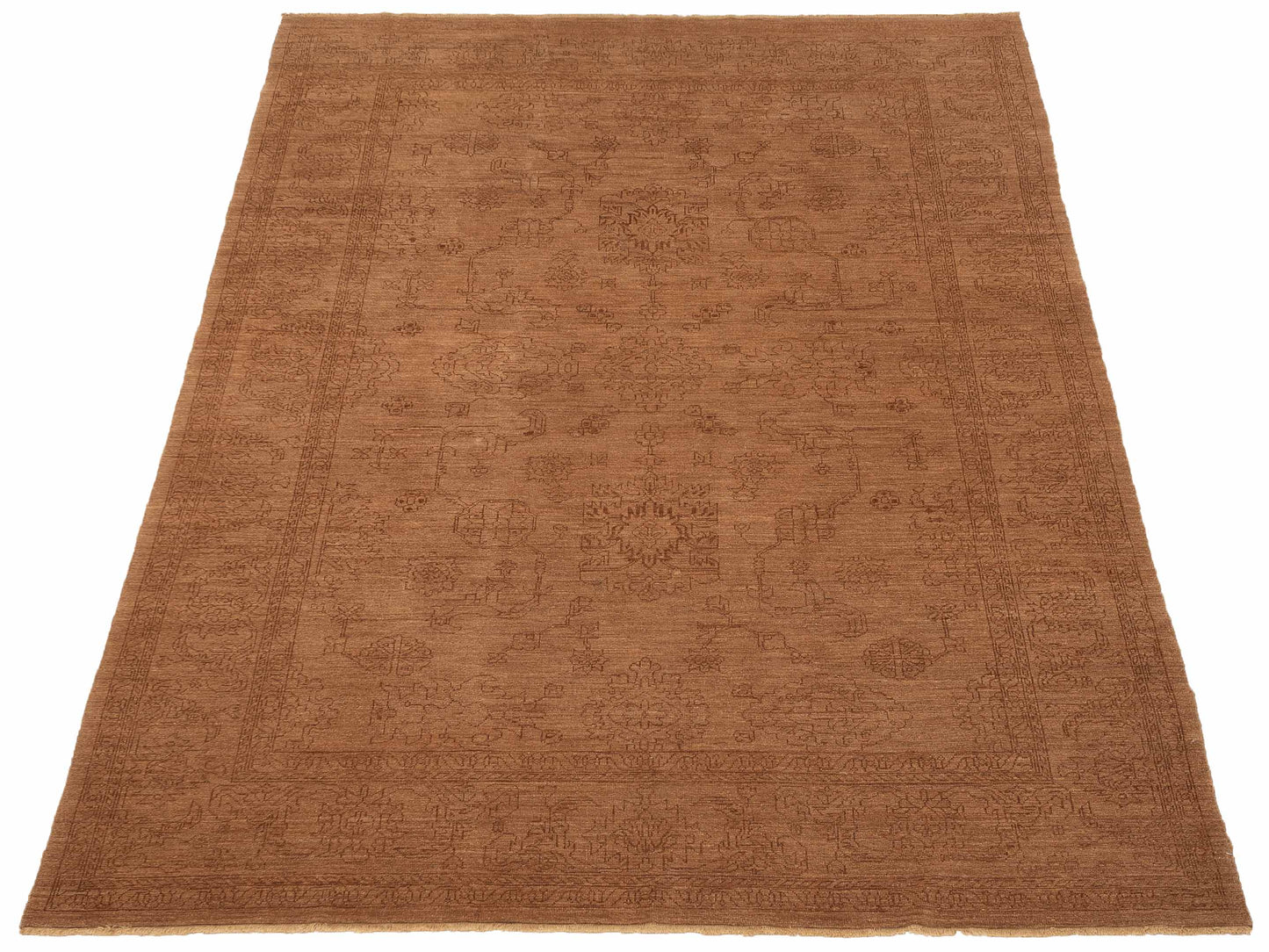 Pasha Ceyhan Emerald Gold Copper Transitional Hand Knotted Rug