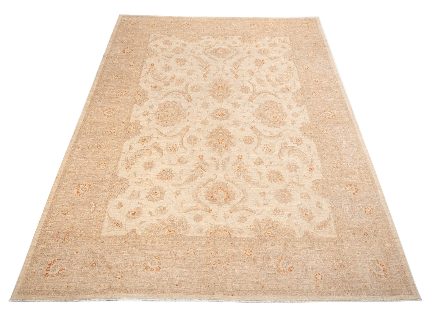 Pasha Sultan 113628 Ivory Brown Traditional Hand Knotted Rug