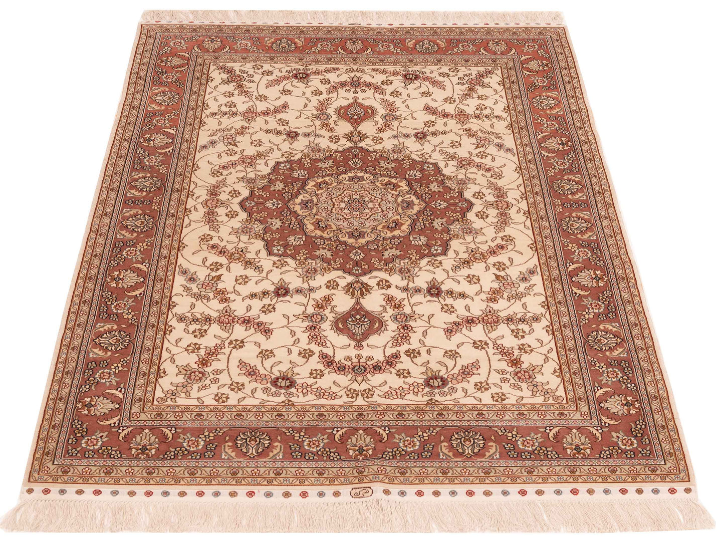 Pasha Elegance 113682 Ivory Pink Traditional Hand Knotted Rug