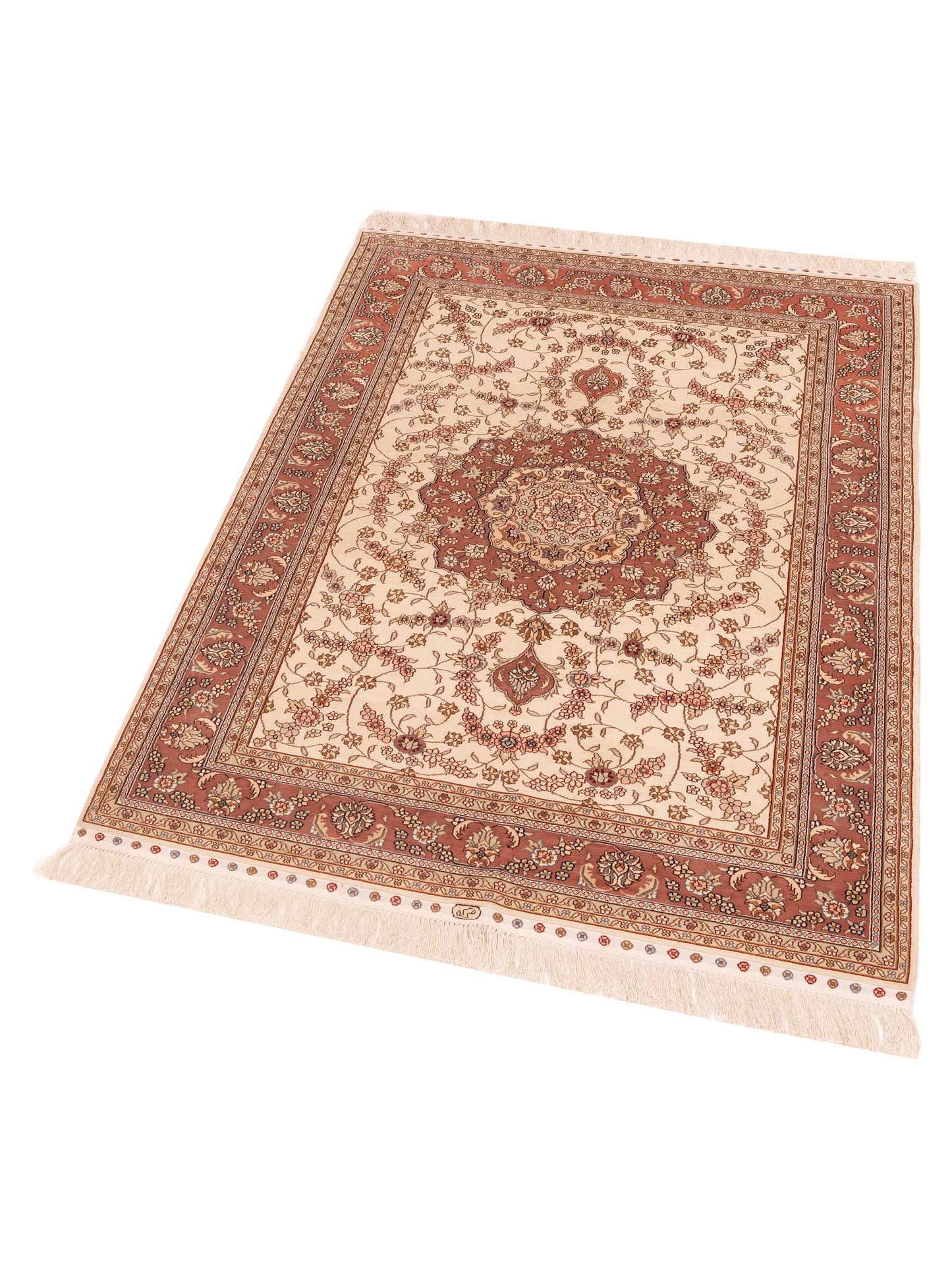 Pasha Elegance 113682 Ivory Pink Traditional Hand Knotted Rug