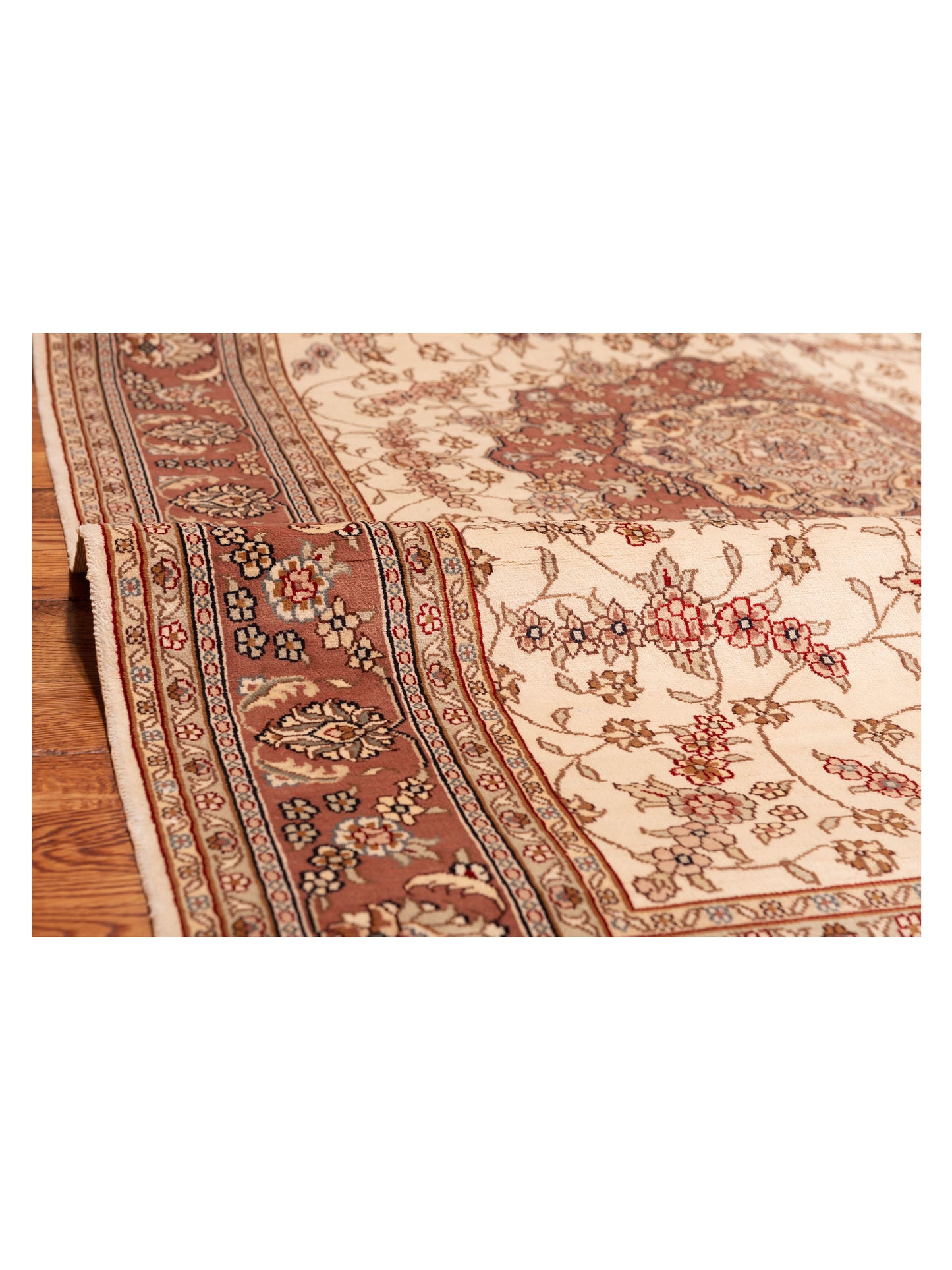 Pasha Elegance 113682 Ivory Pink Traditional Hand Knotted Rug