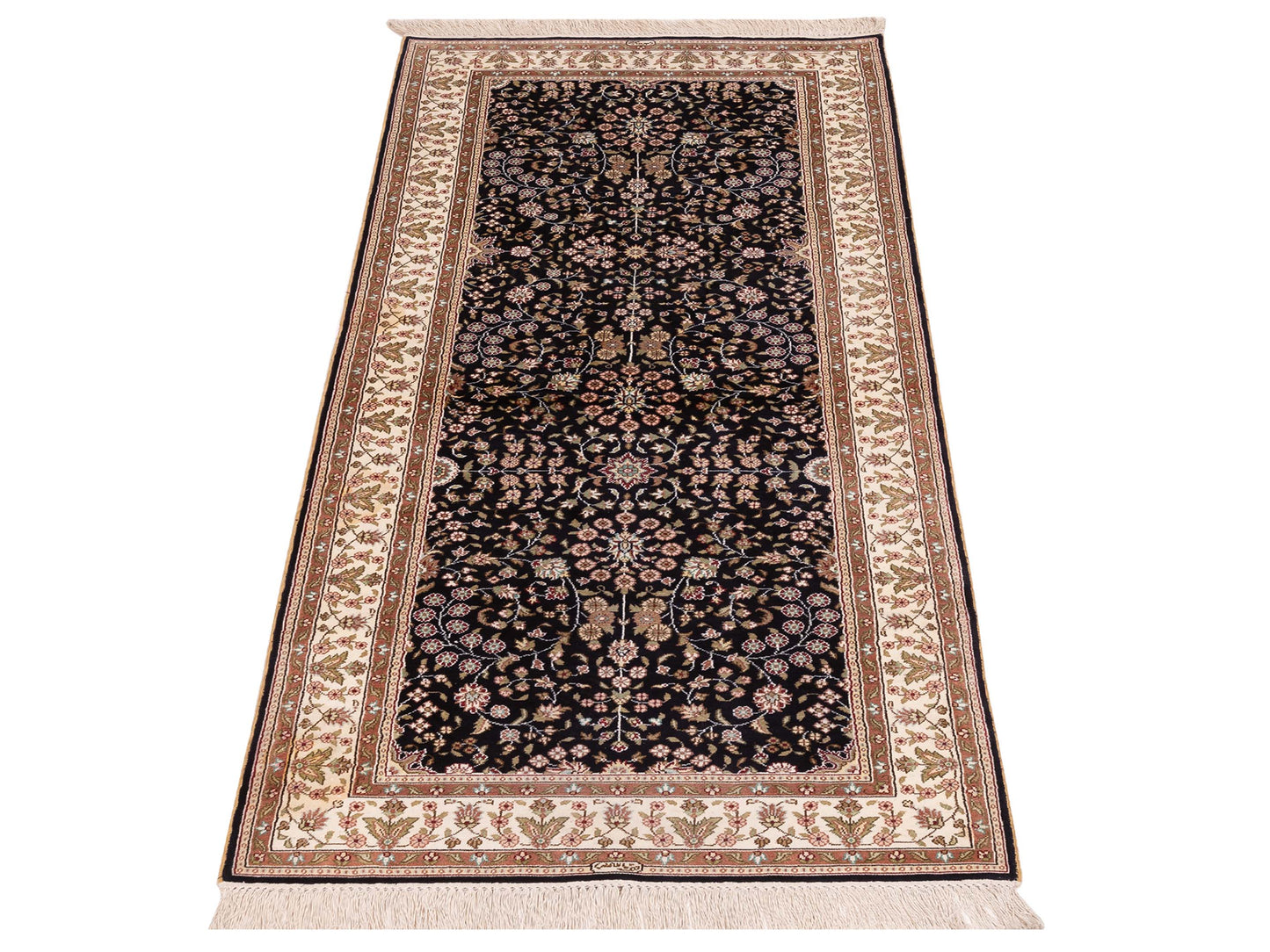 Pasha Elegance 113714 Black Ivory Traditional Hand Knotted Rug