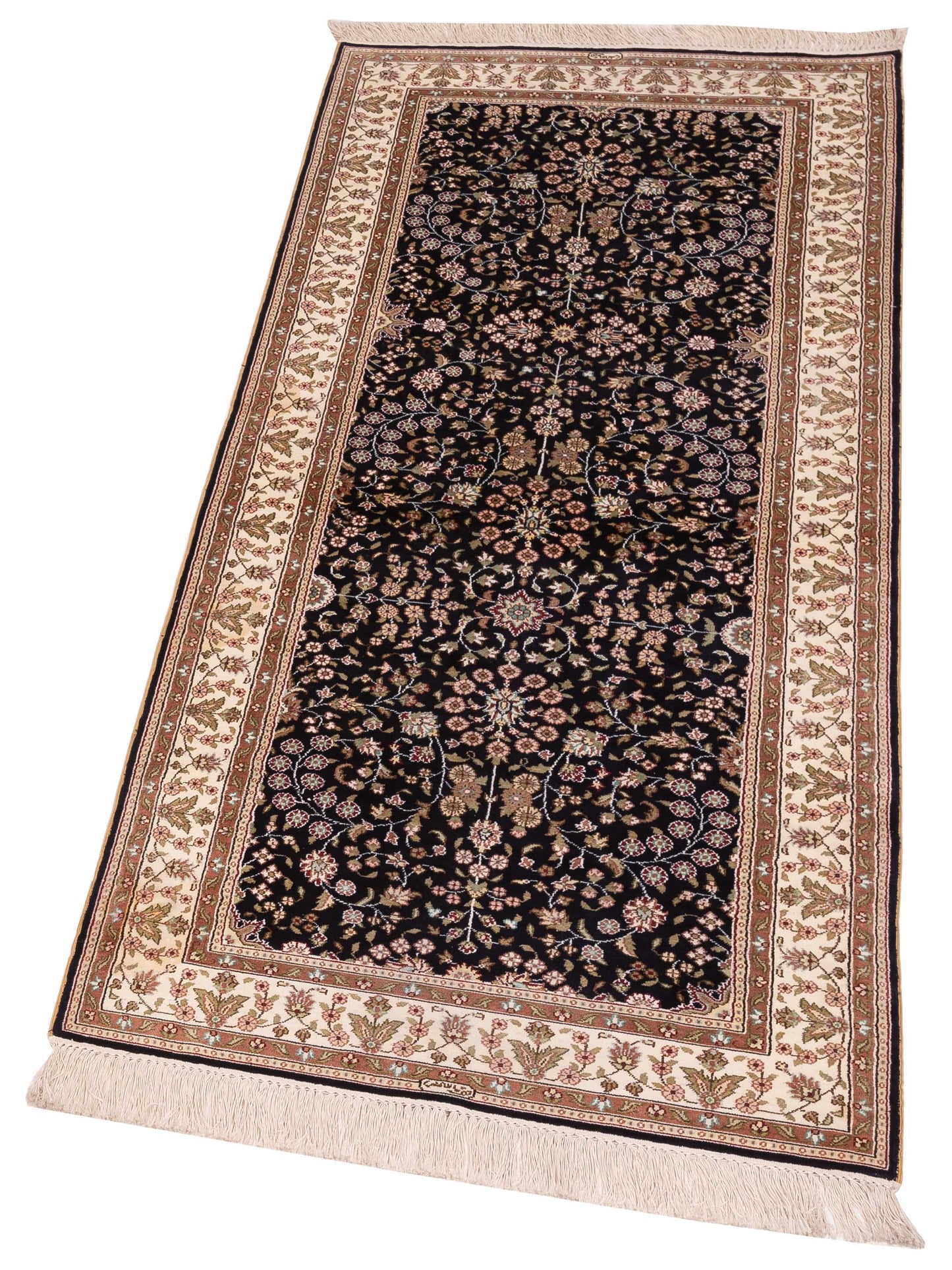 Pasha Elegance 113714 Black Ivory Traditional Hand Knotted Rug