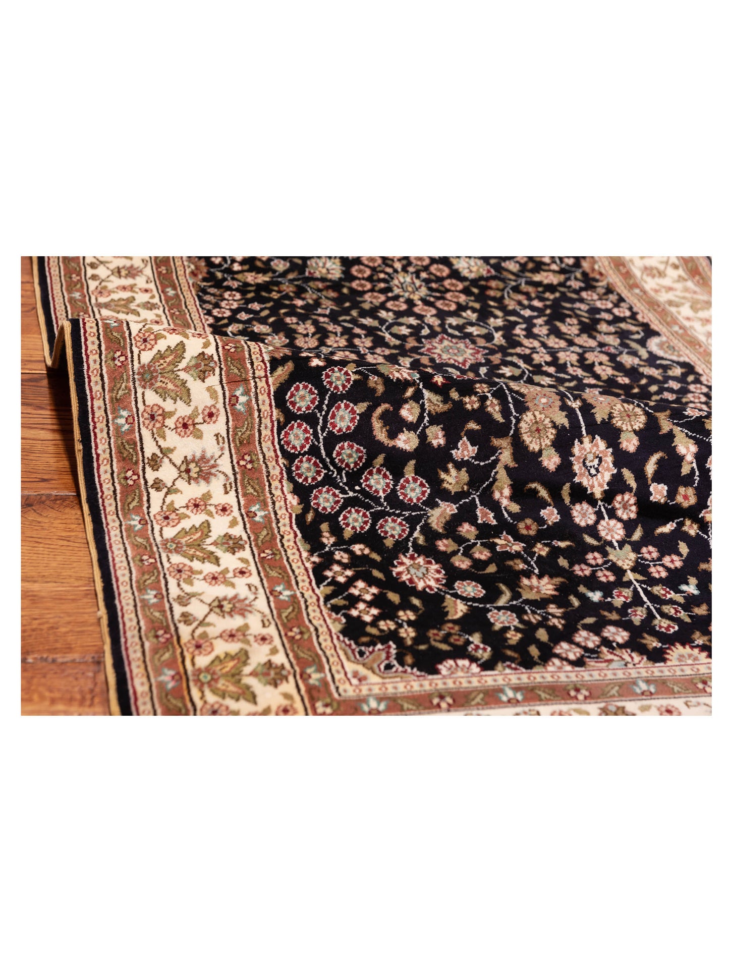 Pasha Elegance 113714 Black Ivory Traditional Hand Knotted Rug