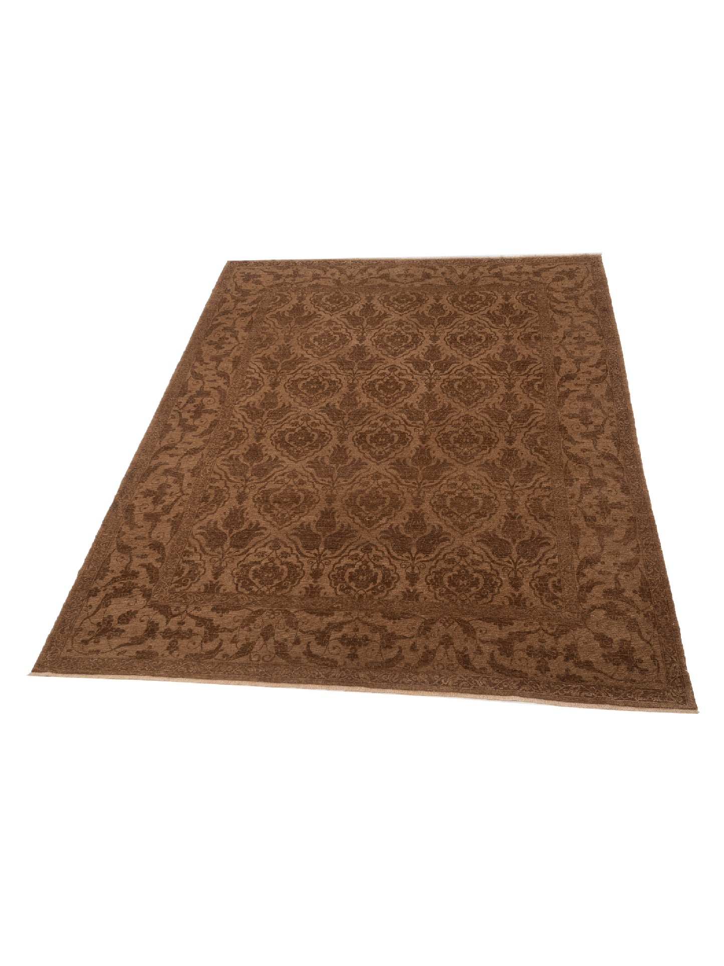 Pasha Defne Tulip Brown Dark Brown Transitional Hand Knotted Rug