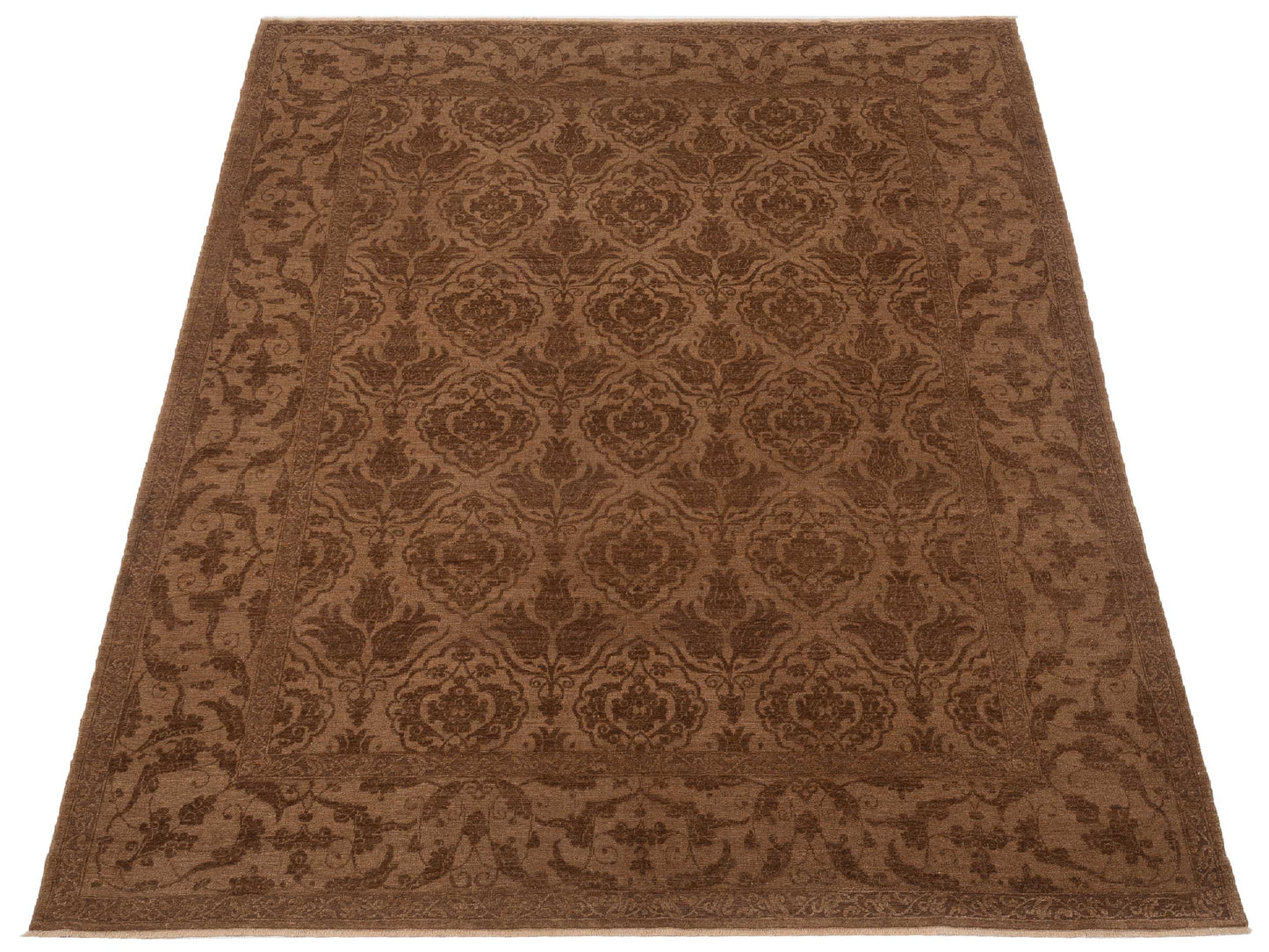 Pasha Defne Tulip Brown Dark Brown Transitional Hand Knotted Rug