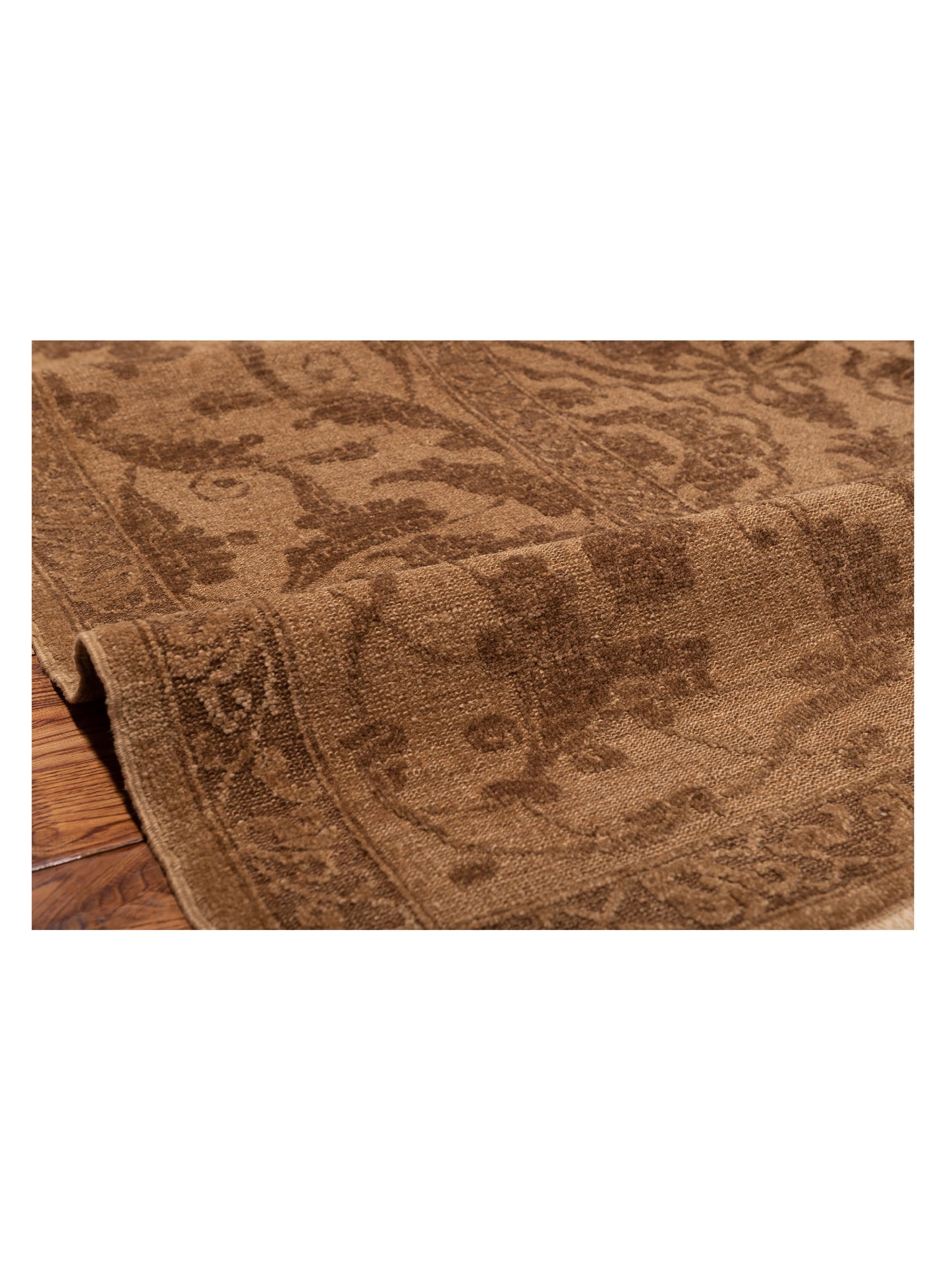 Pasha Defne Tulip Brown Dark Brown Transitional Hand Knotted Rug