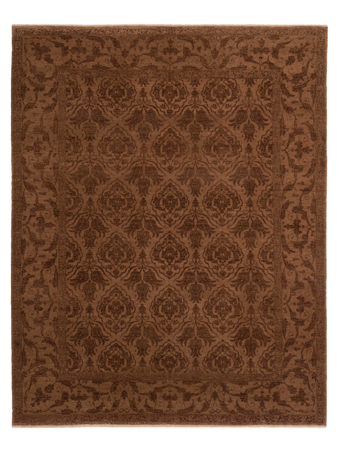 Pasha Defne Tulip Brown Transitional Hand Knotted Rug