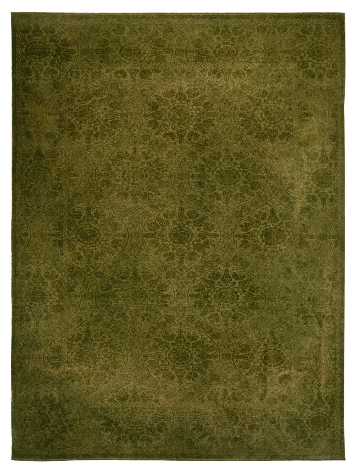 Pasha Color Bouquet 113945 Green Transitional Hand Knotted Rug