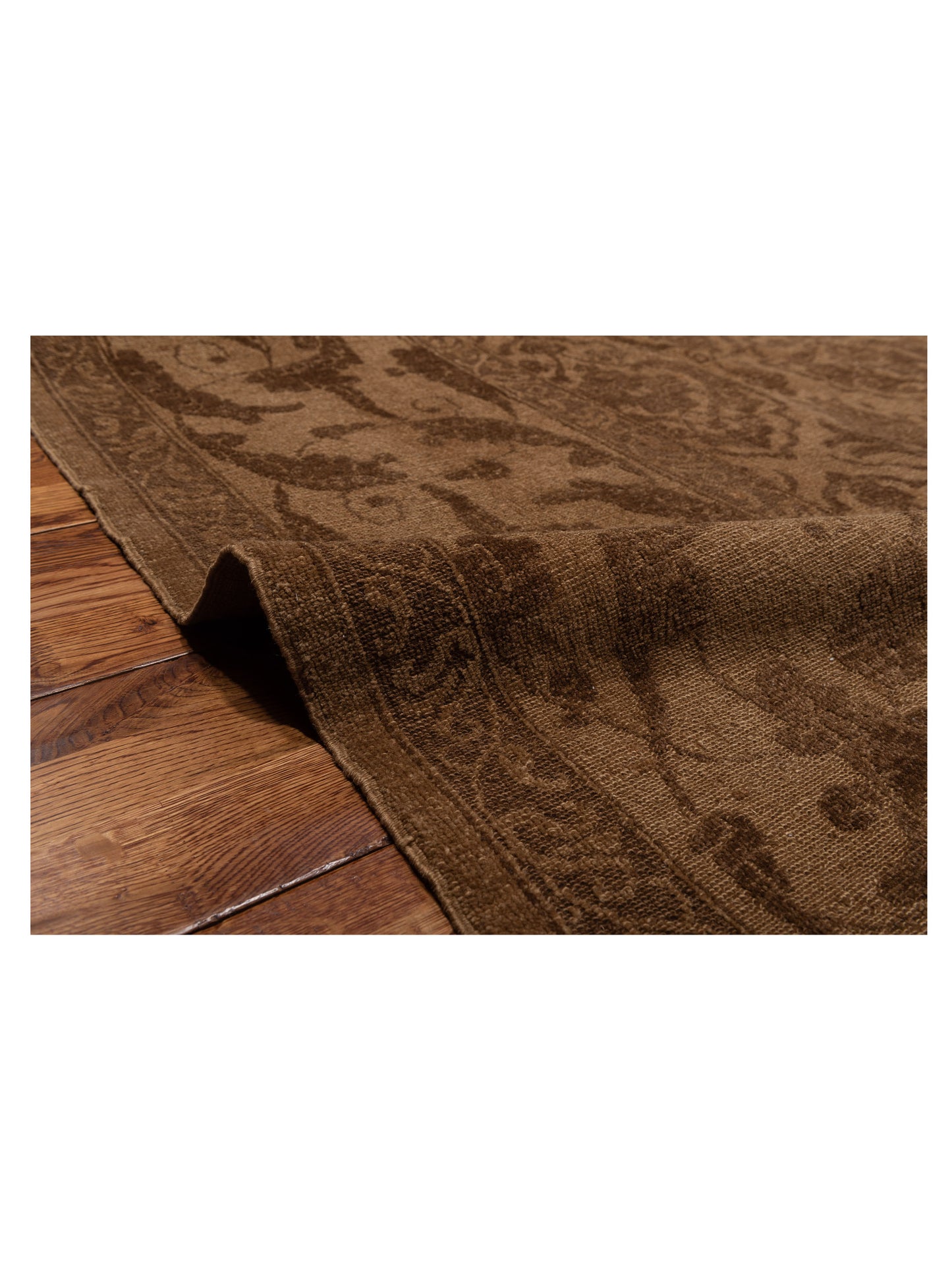 Pasha Defne Tulip Brown Dark Brown Transitional Hand Knotted Rug