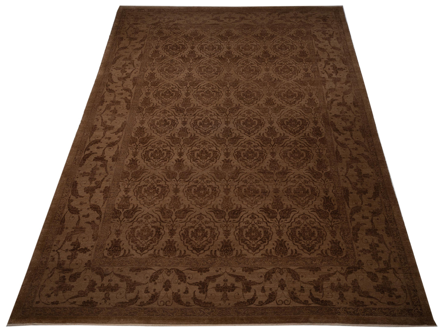 Pasha Defne Tulip Brown Dark Brown Transitional Hand Knotted Rug