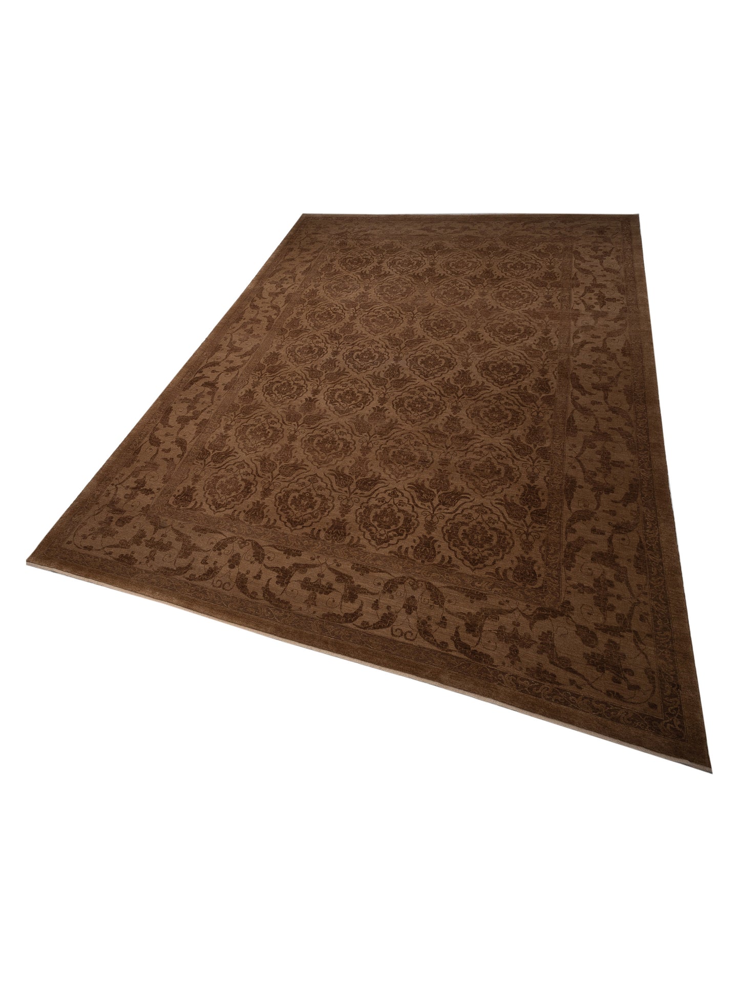 Pasha Defne Tulip Brown Dark Brown Transitional Hand Knotted Rug