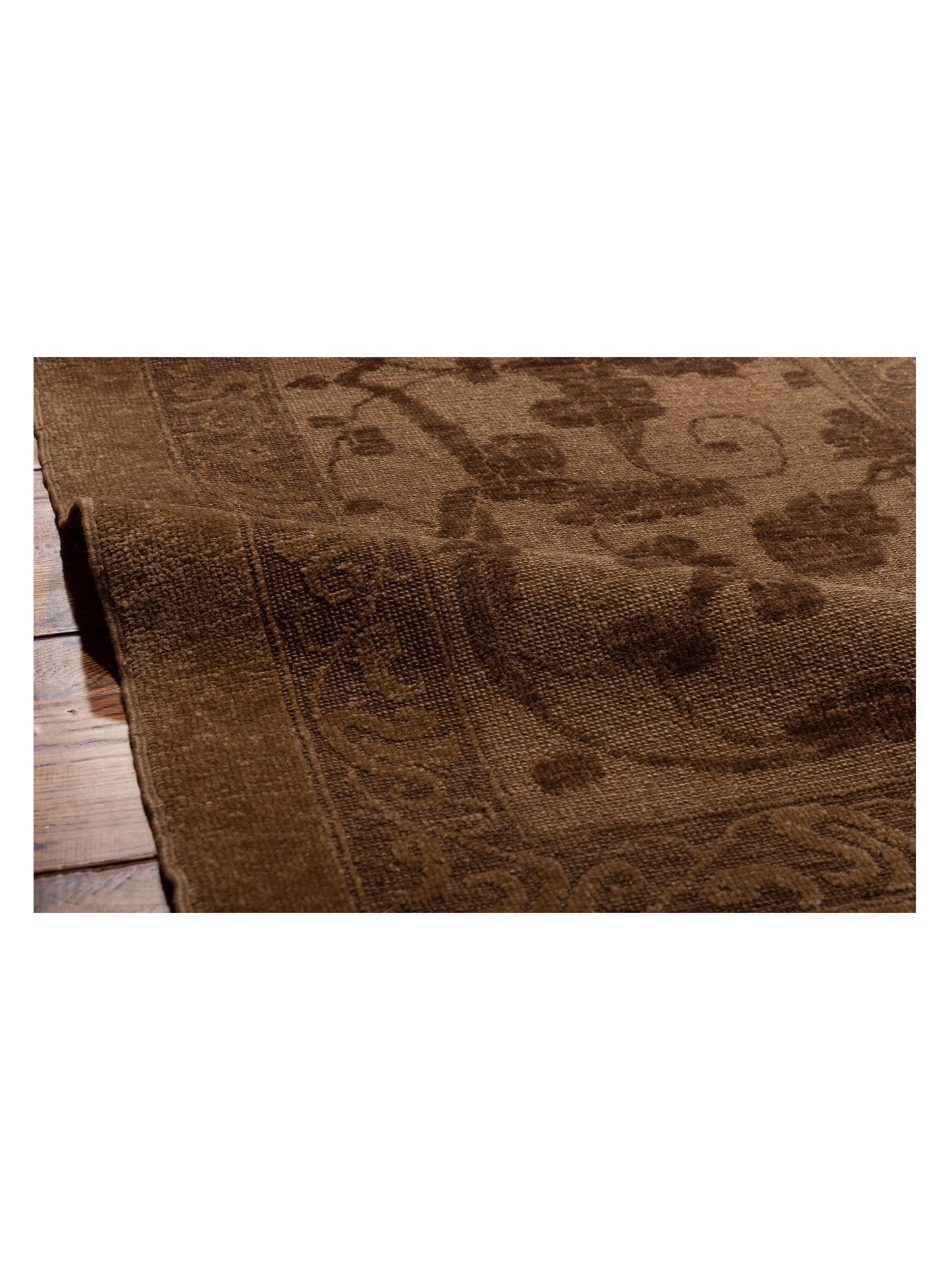 Pasha Defne Tulip Brown Dark Brown Transitional Hand Knotted Rug