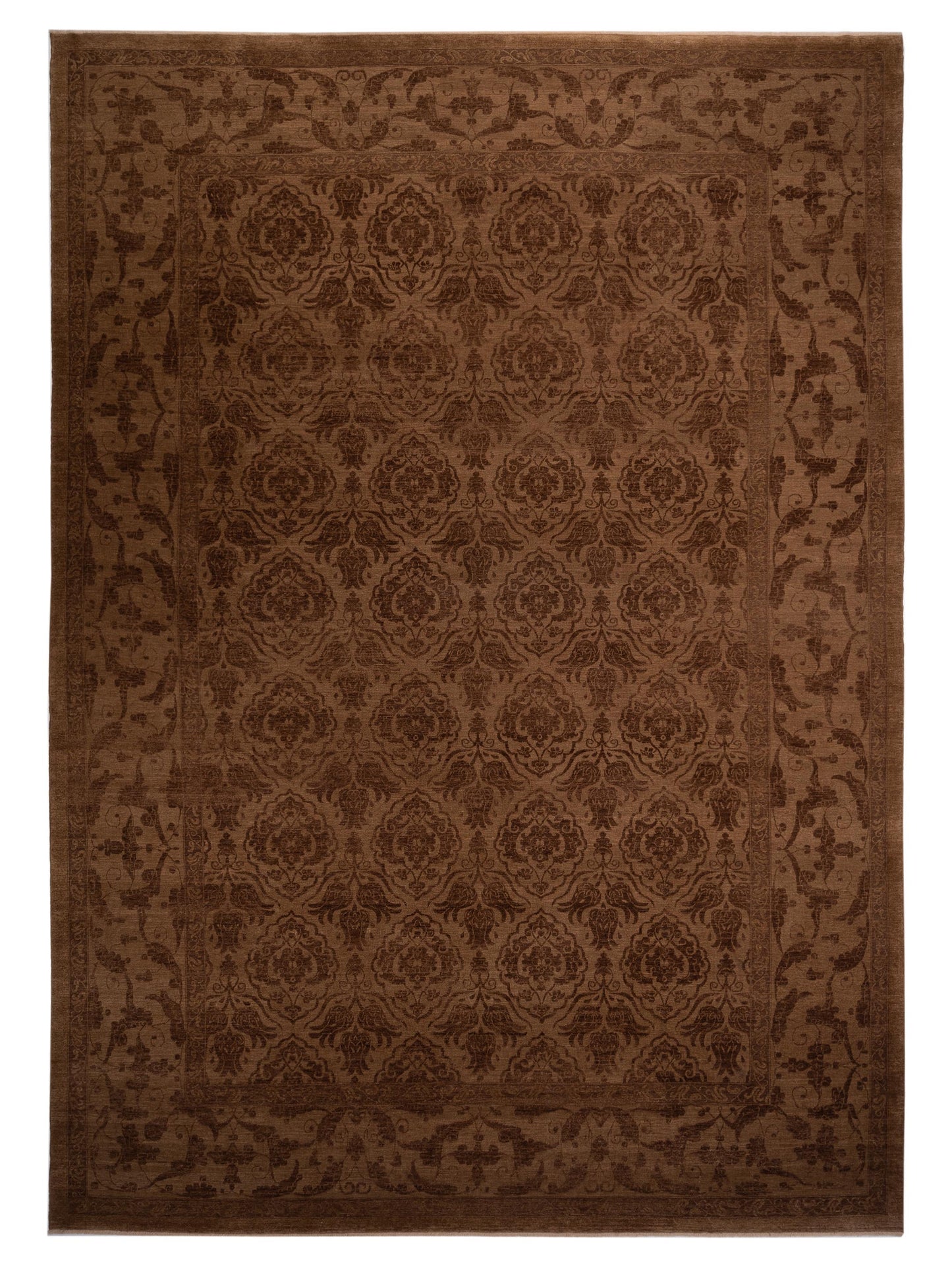 Pasha Defne Tulip Brown Transitional Hand Knotted Rug