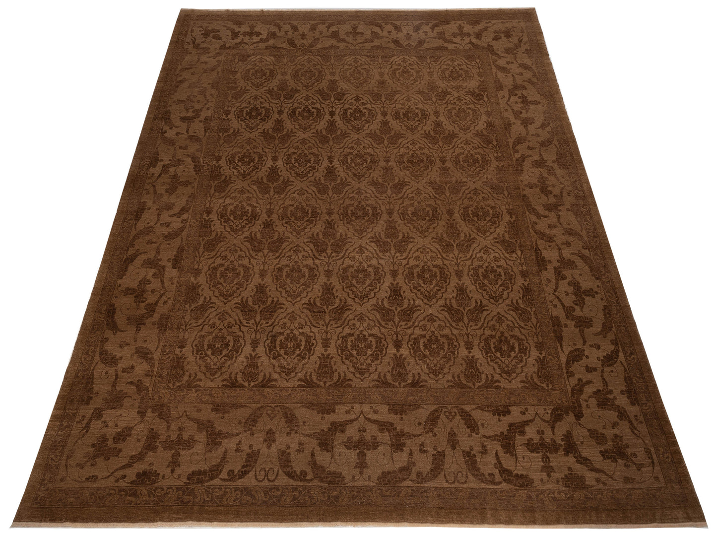 Pasha Defne Tulip Brown Dark Brown Transitional Hand Knotted Rug