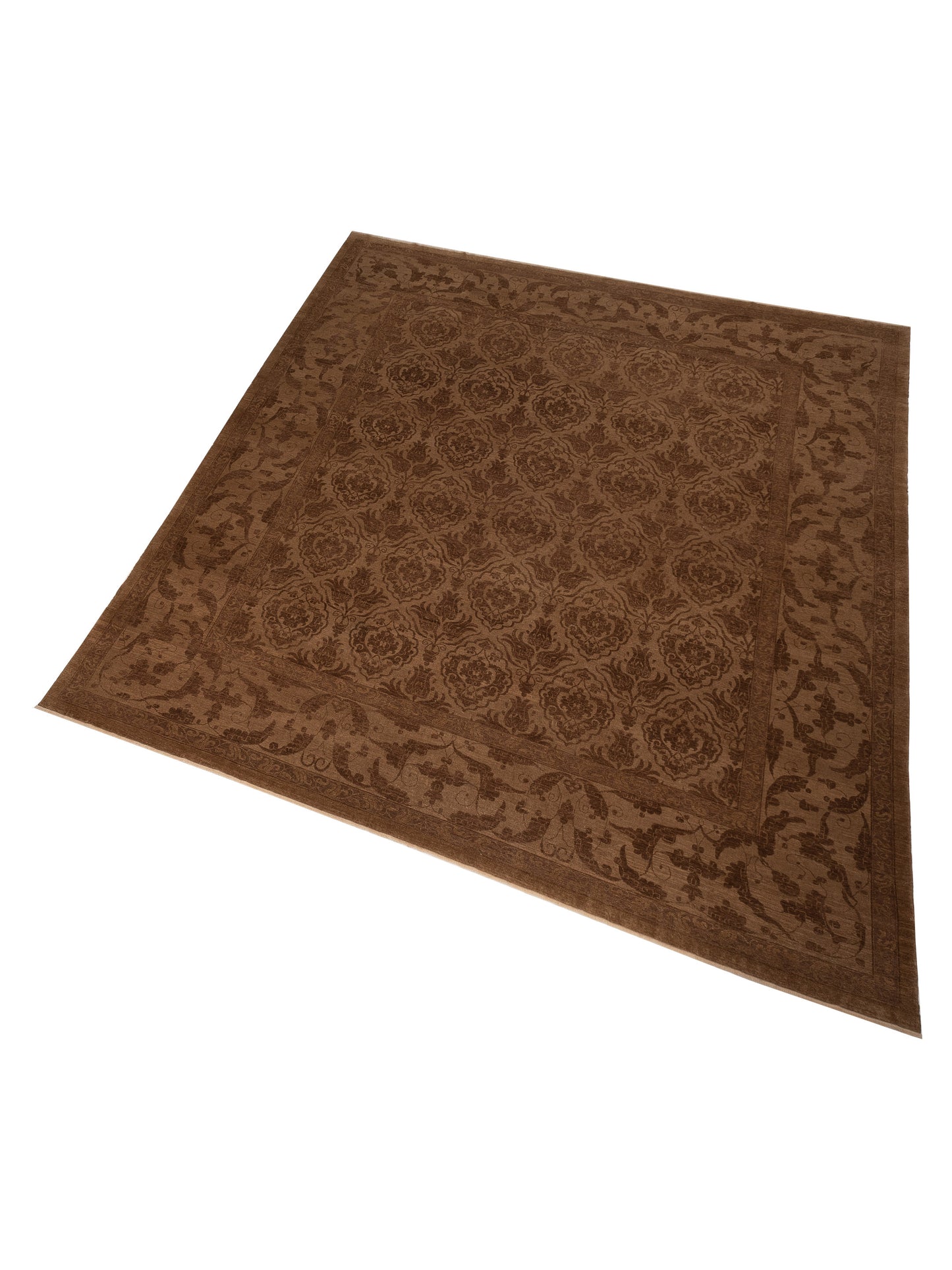 Pasha Defne Tulip Brown Dark Brown Transitional Hand Knotted Rug