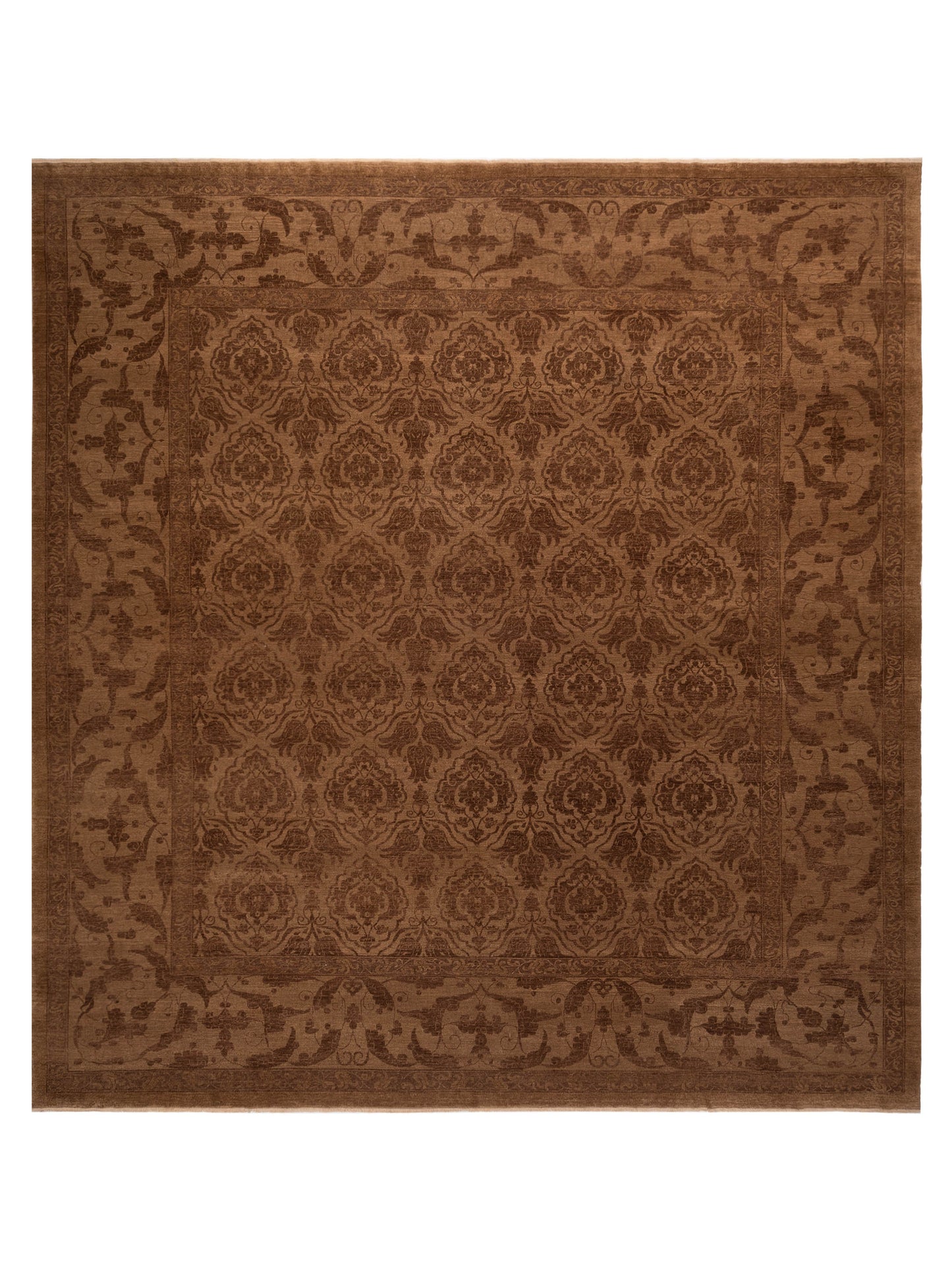 Pasha Defne Tulip Brown Transitional Hand Knotted Rug