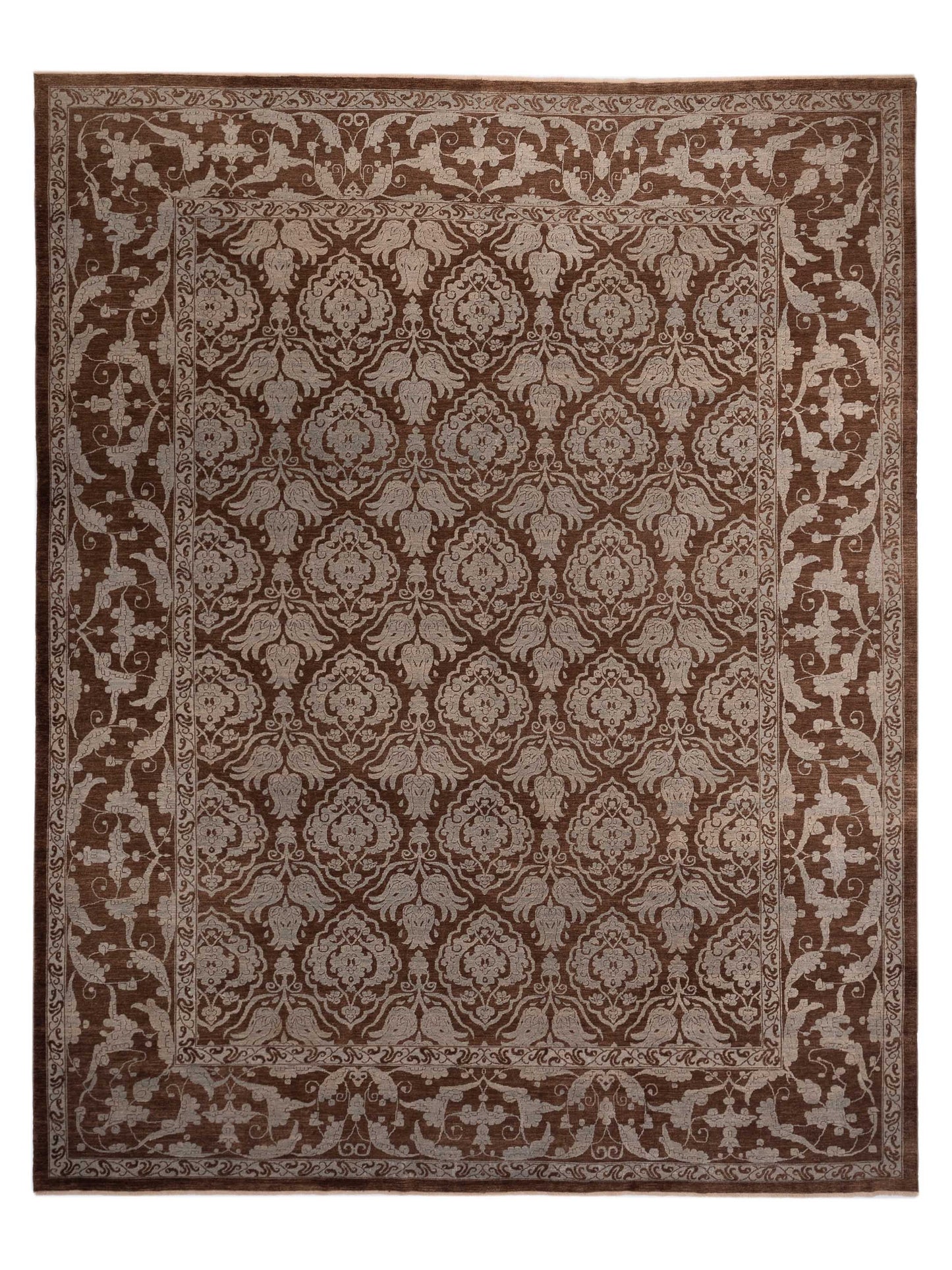 Pasha Defne Tulip Brown Transitional Hand Knotted Rug