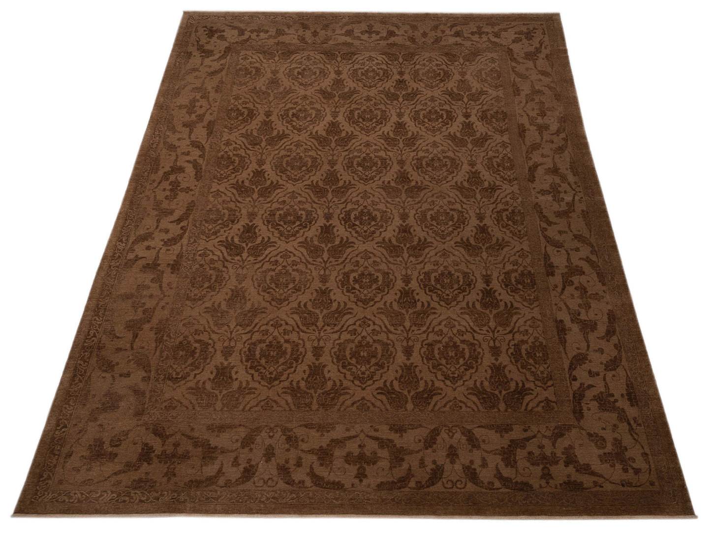 Pasha Defne Tulip Brown Dark Brown Transitional Hand Knotted Rug