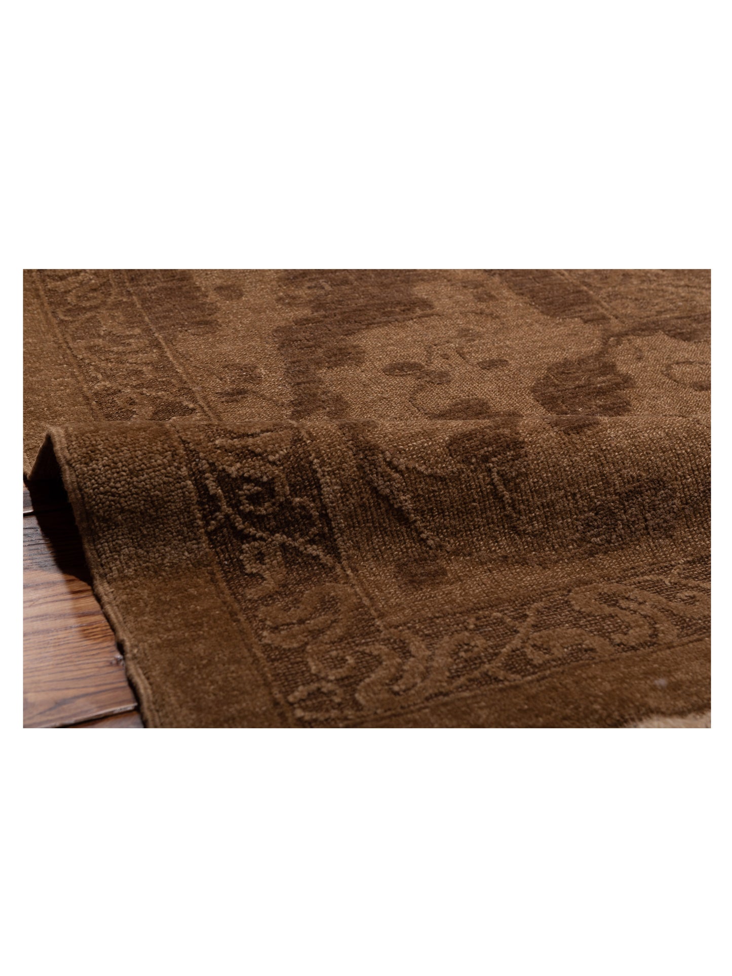 Pasha Defne Tulip Brown Dark Brown Transitional Hand Knotted Rug