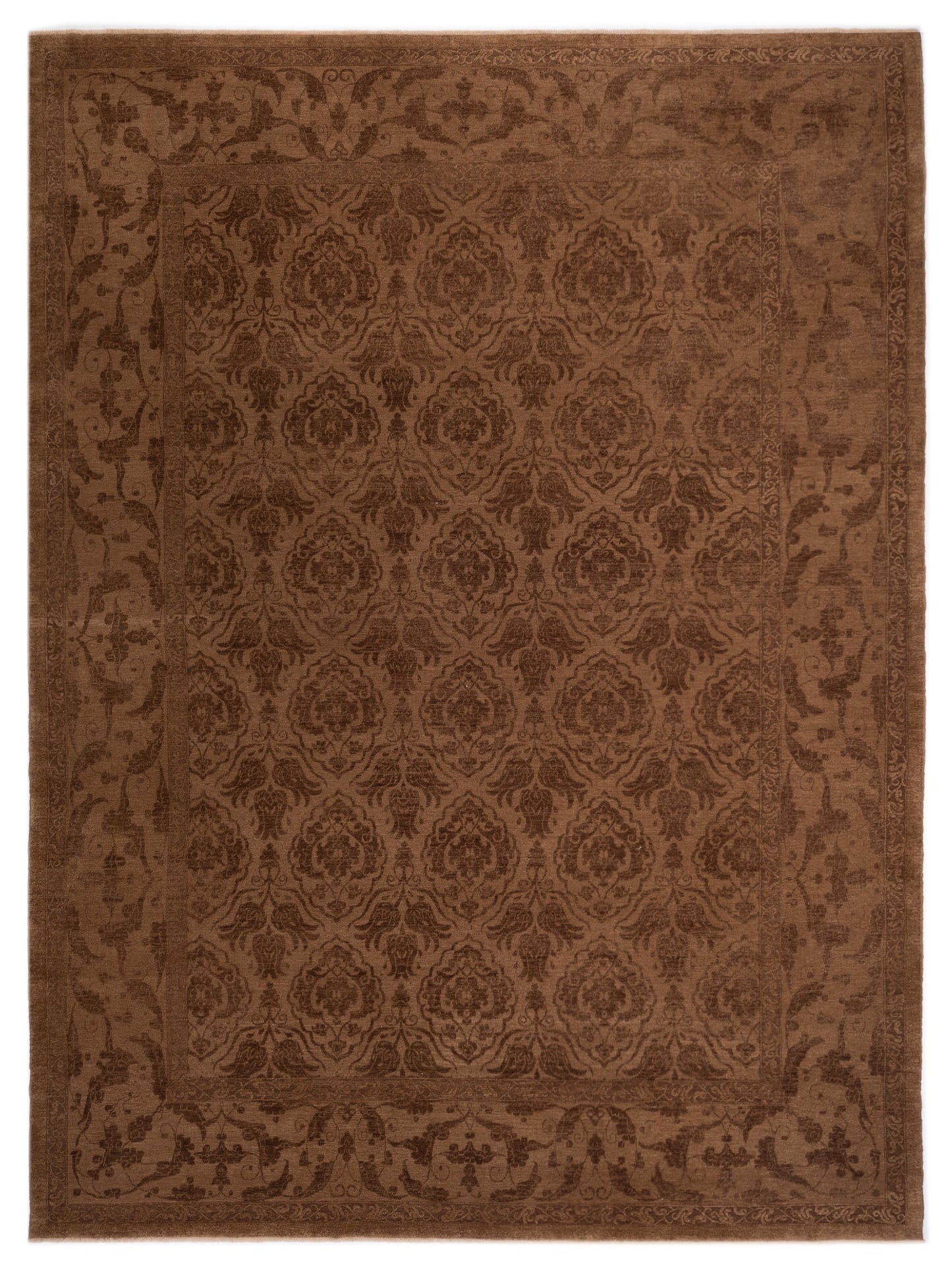 Pasha Defne Tulip Brown Transitional Hand Knotted Rug