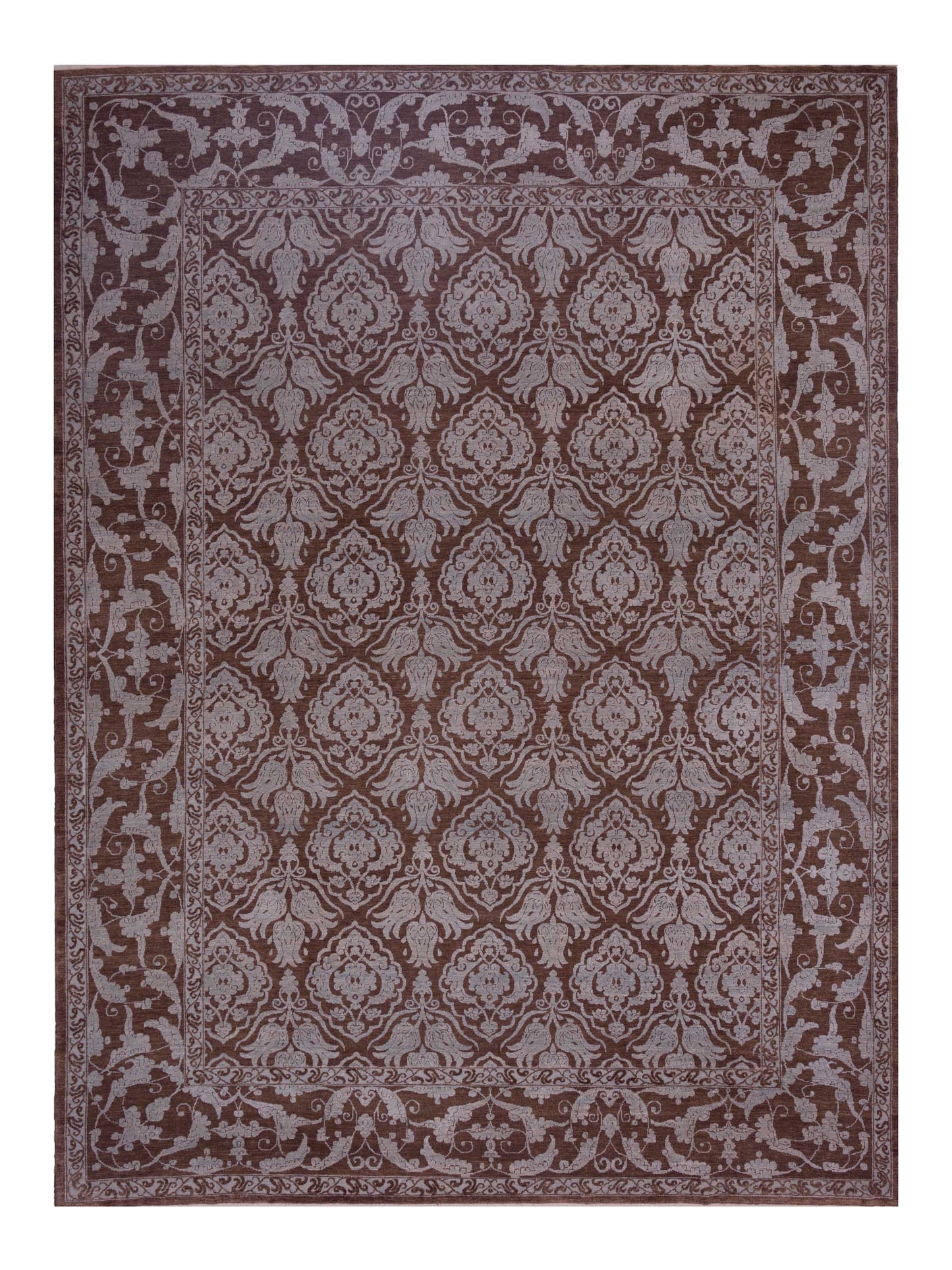 Pasha Defne Tulip Brown Transitional Hand Knotted Rug