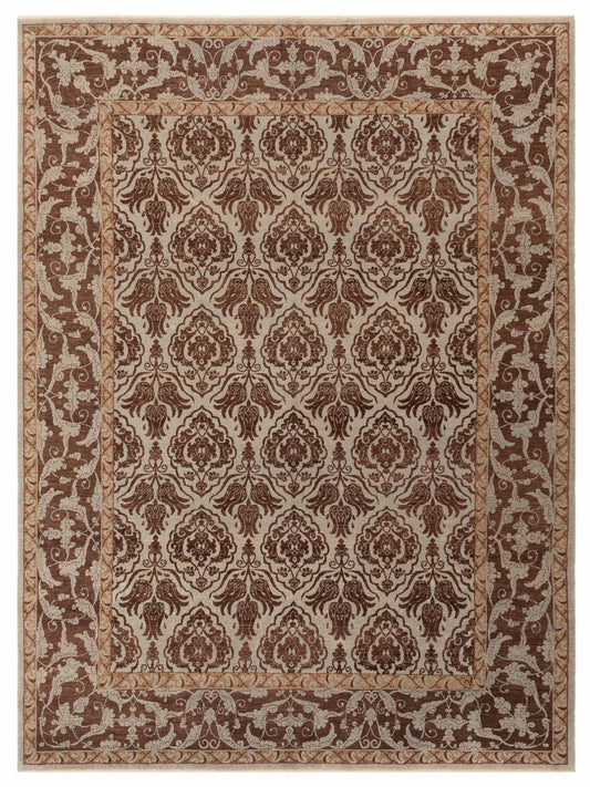 Pasha Defne Tulip Ice Blue Transitional Hand Knotted Rug