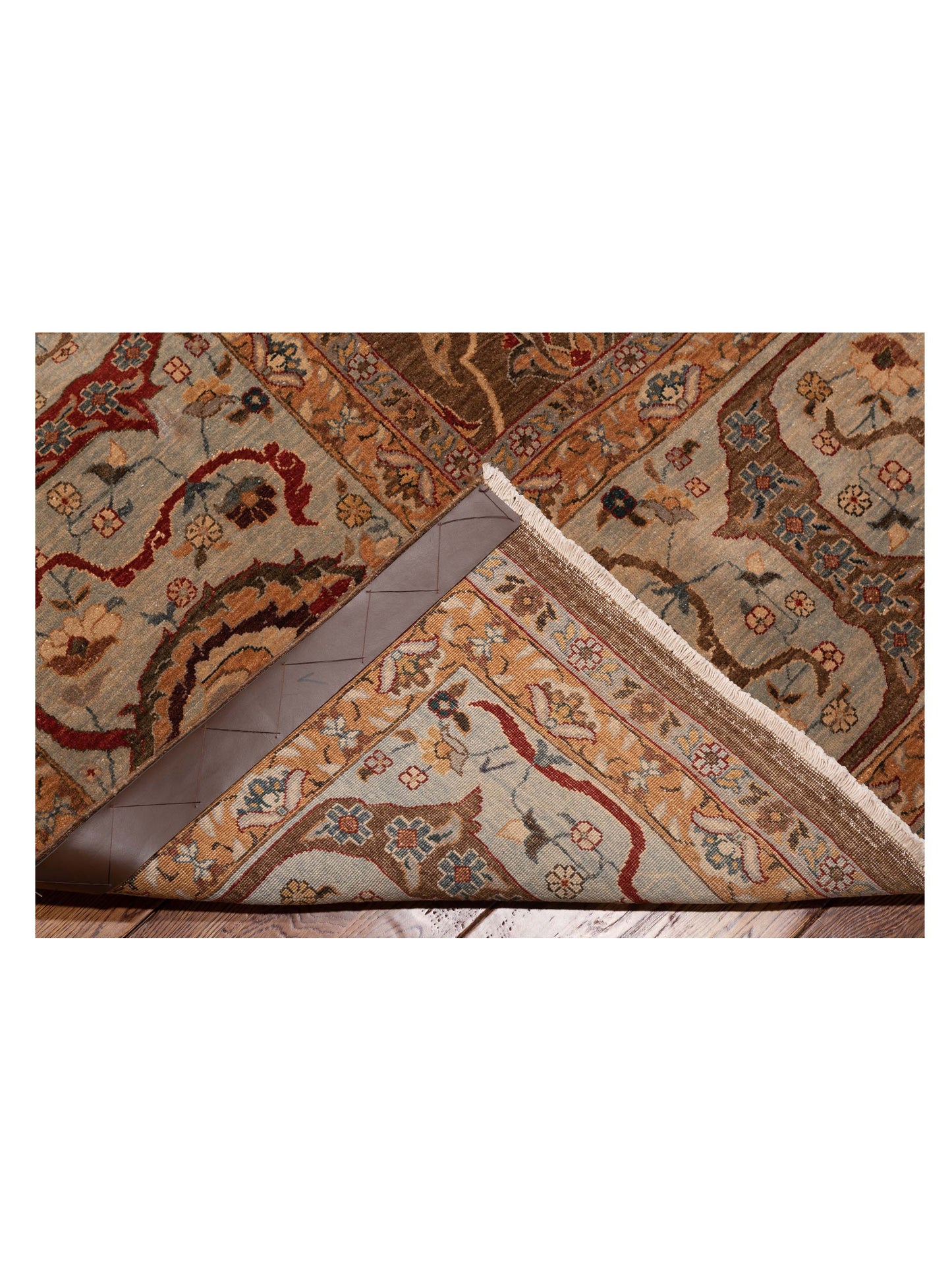 Pasha Firuze Simla Brown Light Blue Traditional Hand Knotted Rug