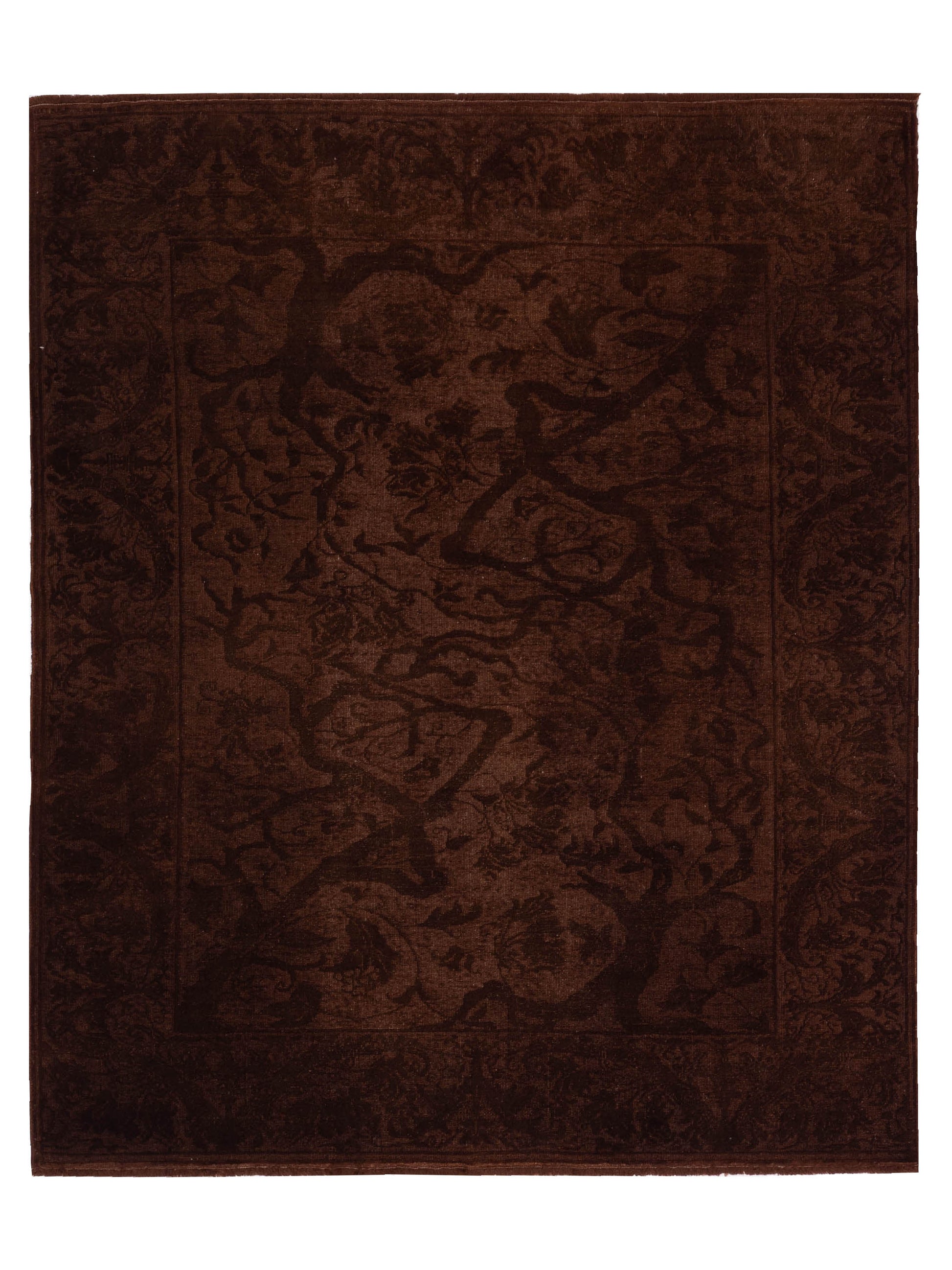 Pasha Vintage 114213 Dark Brown Contemporary Hand Knotted Rug