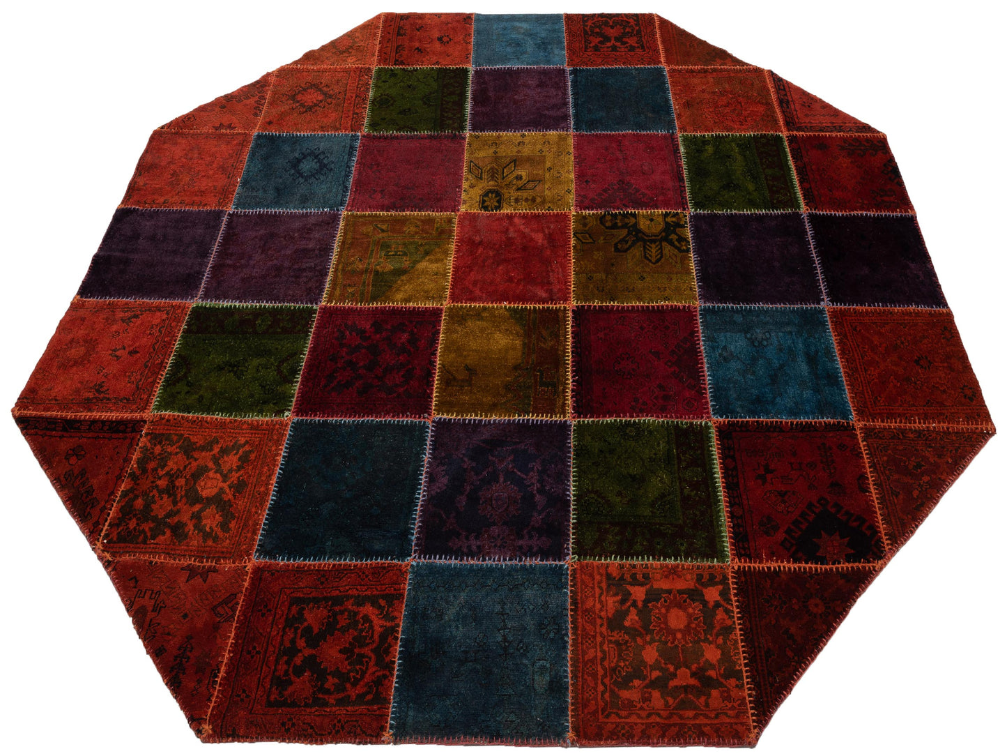 Pasha Turkish Vestige Patchwork 114224 Multi  Contemporary Hand Knotted Rug