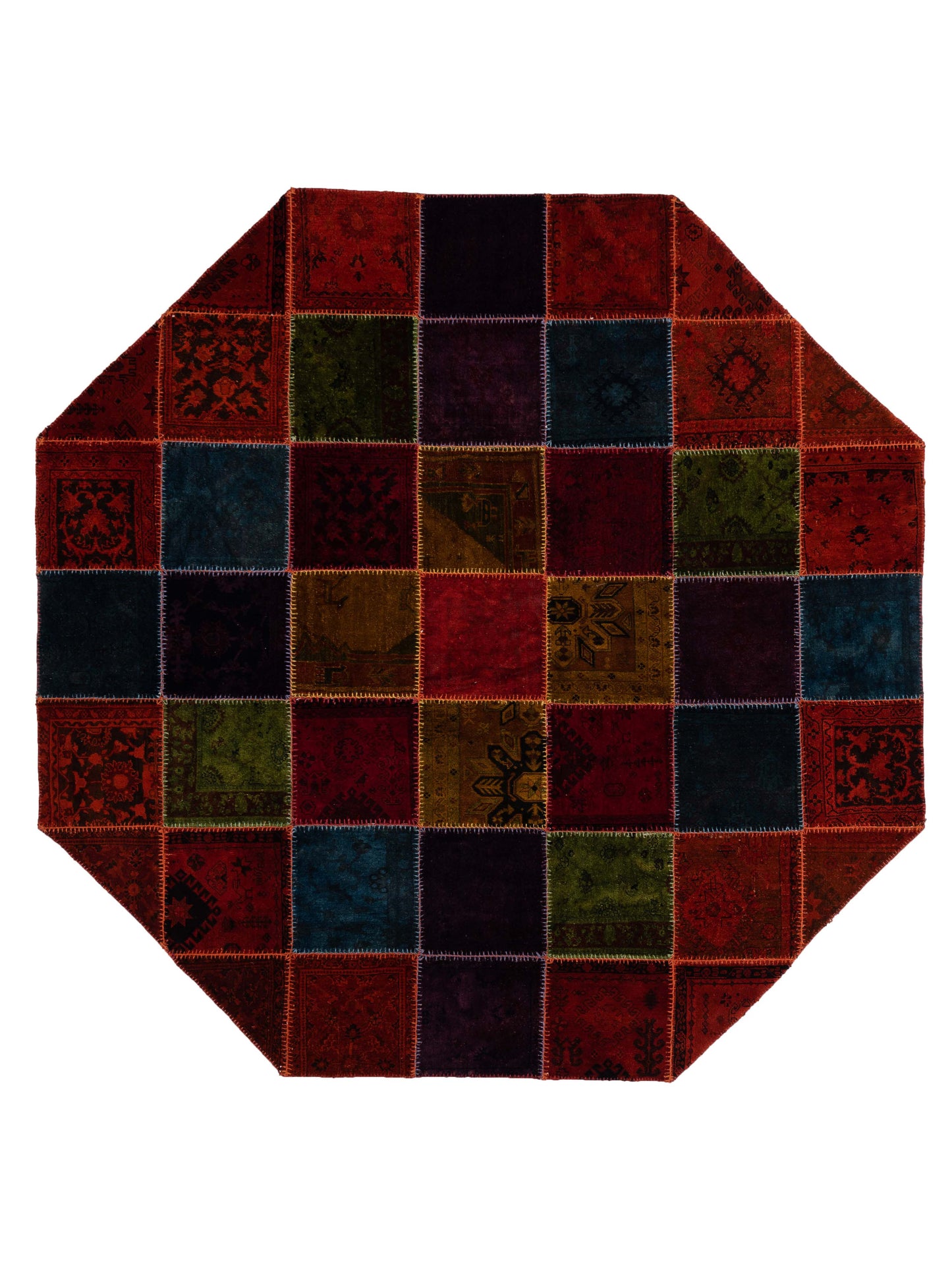 Pasha Turkish Vestige Patchwork 114224 Multi Contemporary Hand Knotted Rug